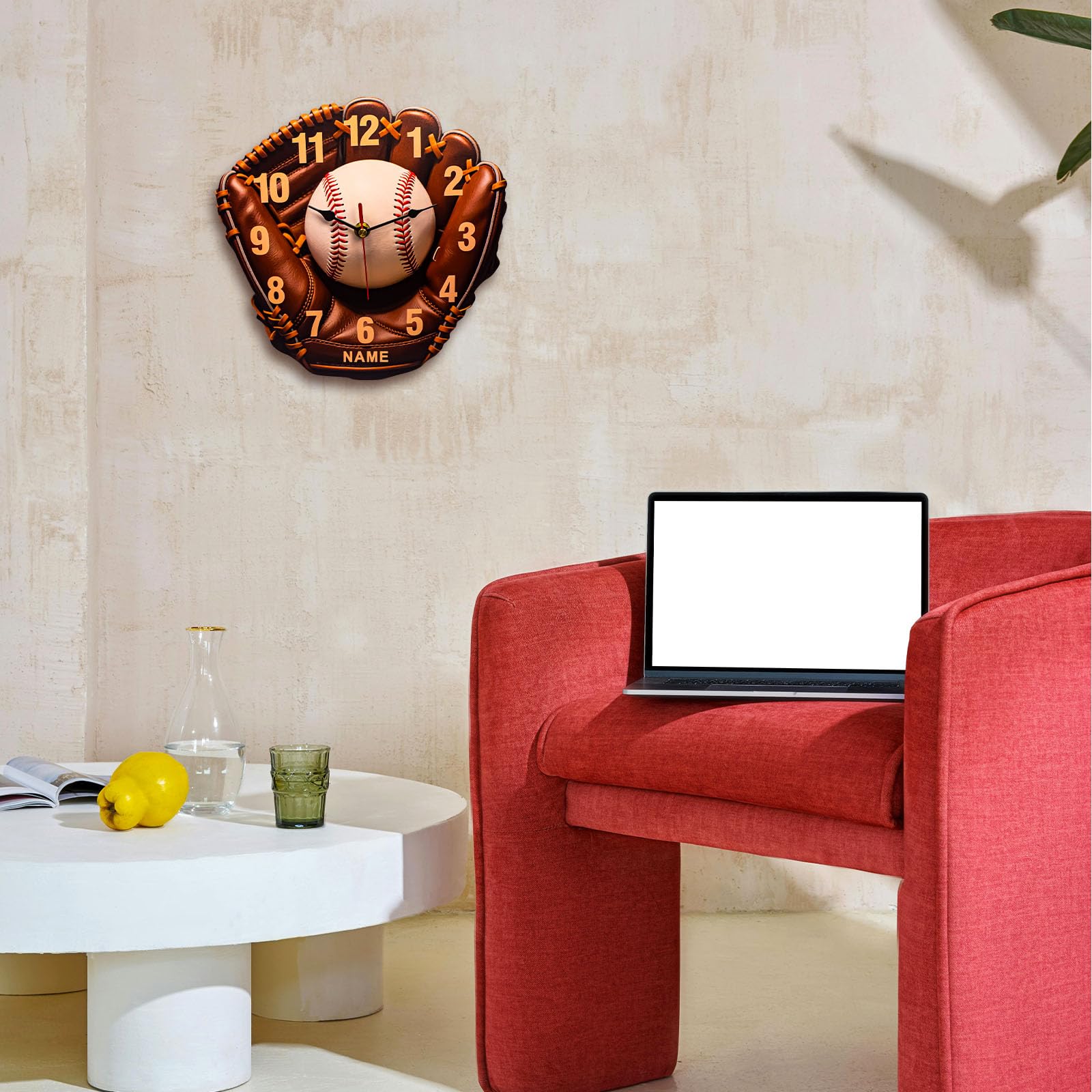 Baseball gloves wall clock