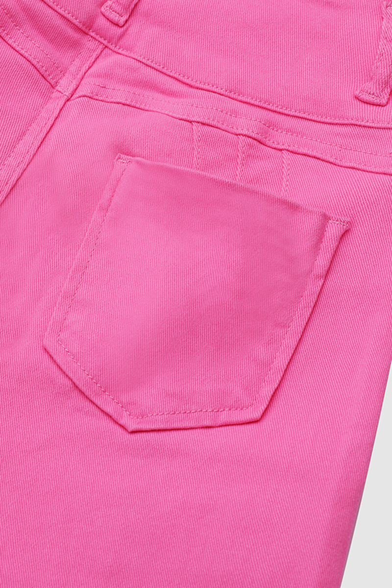 Solid Cut Out Waist Skinny High Waist Capri Jeans2