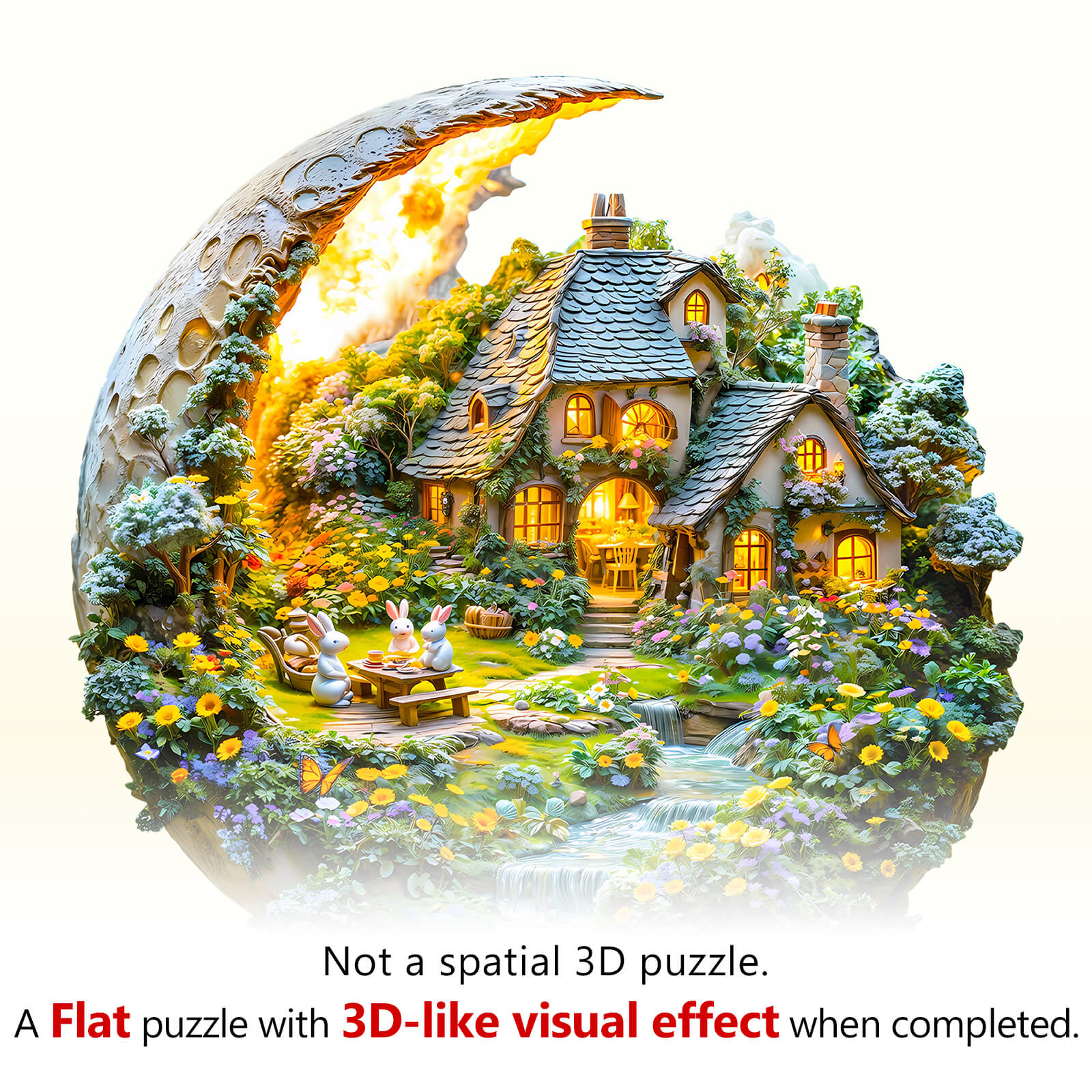 Moonlight Garden-2 Wooden Jigsaw Puzzle