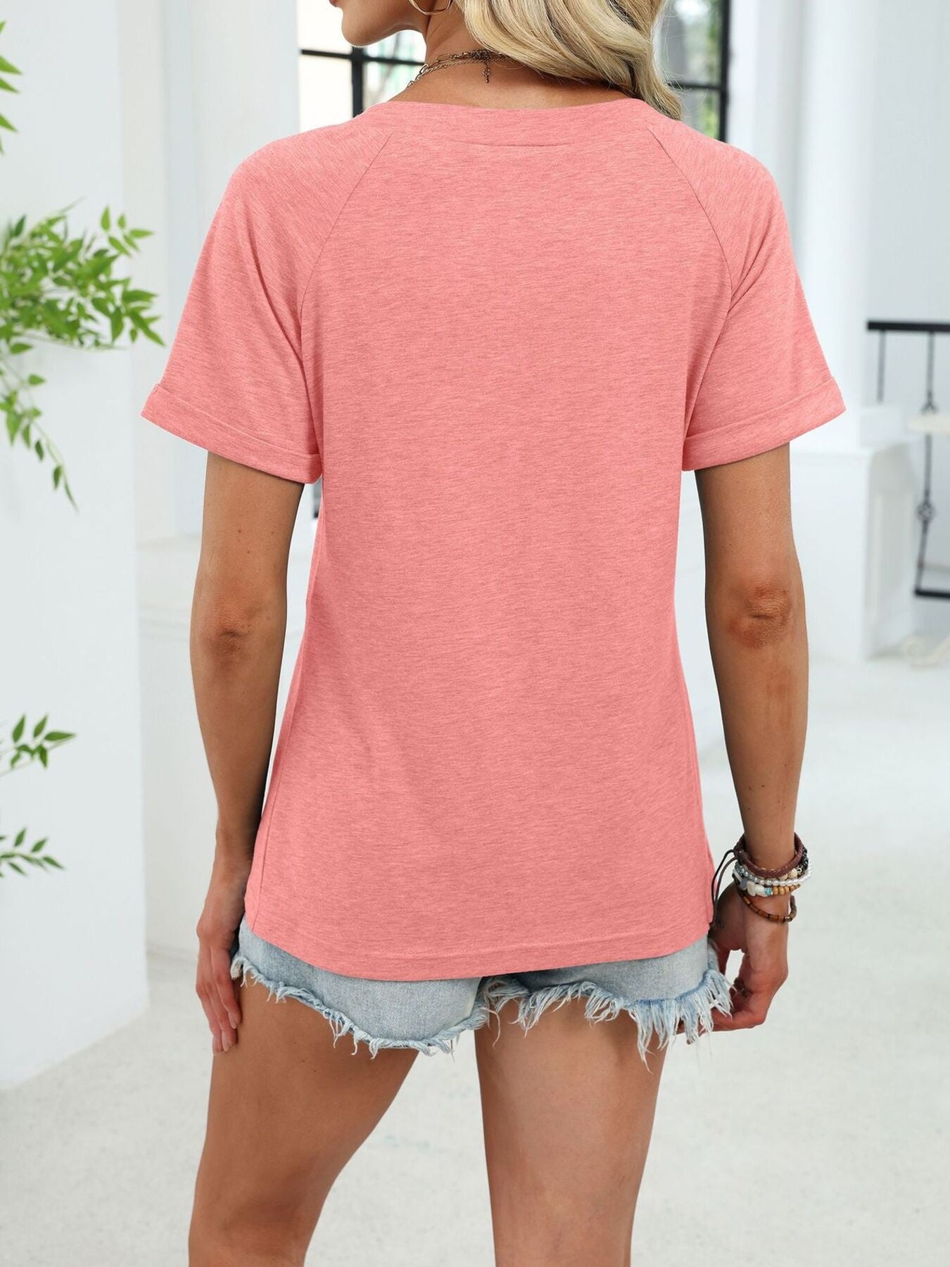 Casual V-Neck Short Sleeve T-Shirt