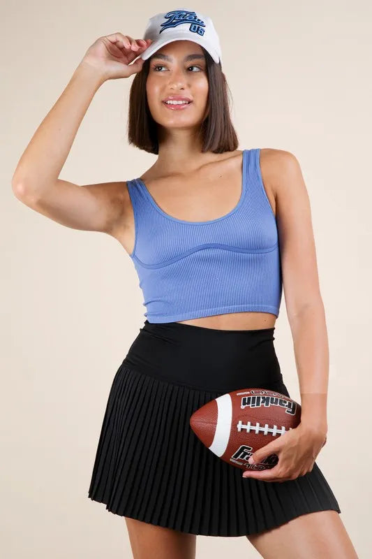 Pleated Activewear Skirt With Shorts Inside