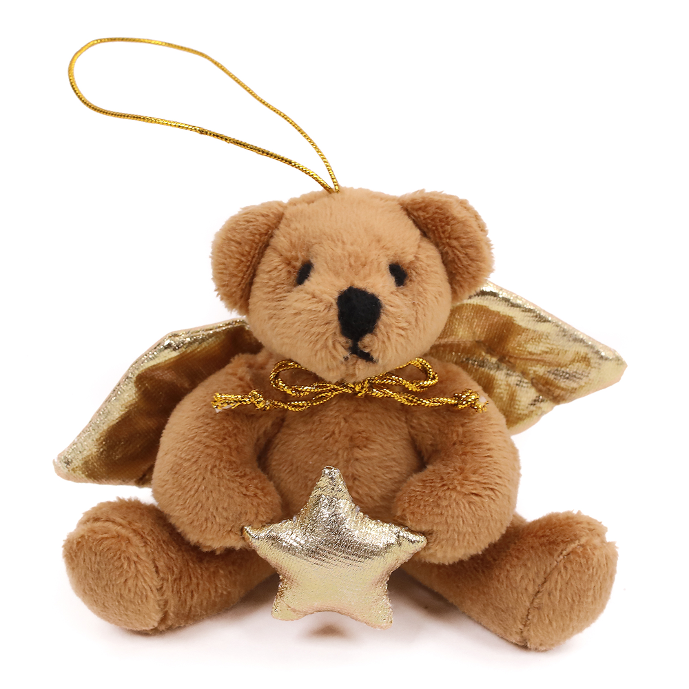 Christmas Golden Angel Bear 4inch Ornament