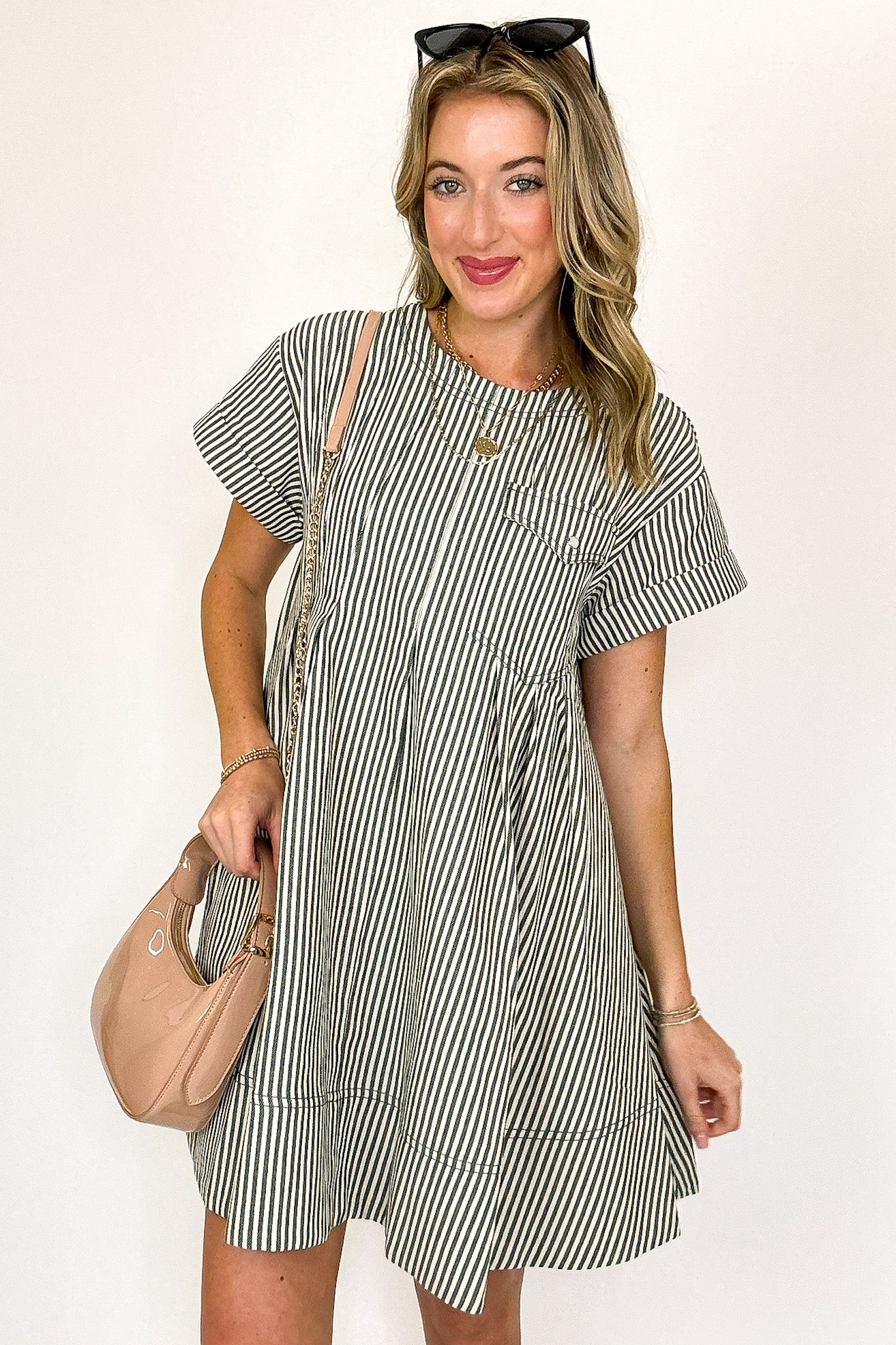 Stripe Swing Short Dress