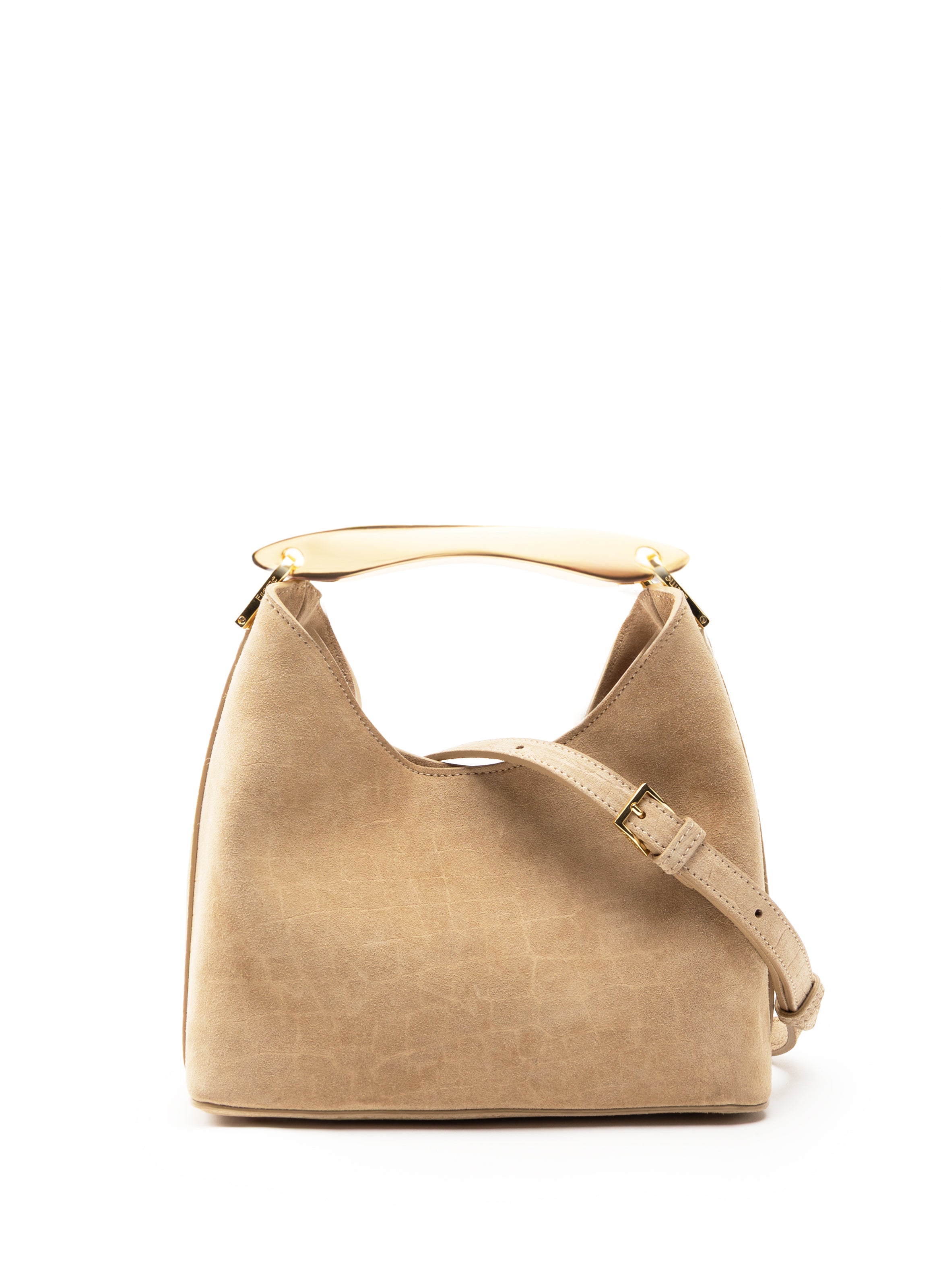 Small Boomerang Croco Suede Beige Clearance Sale 85%OFF