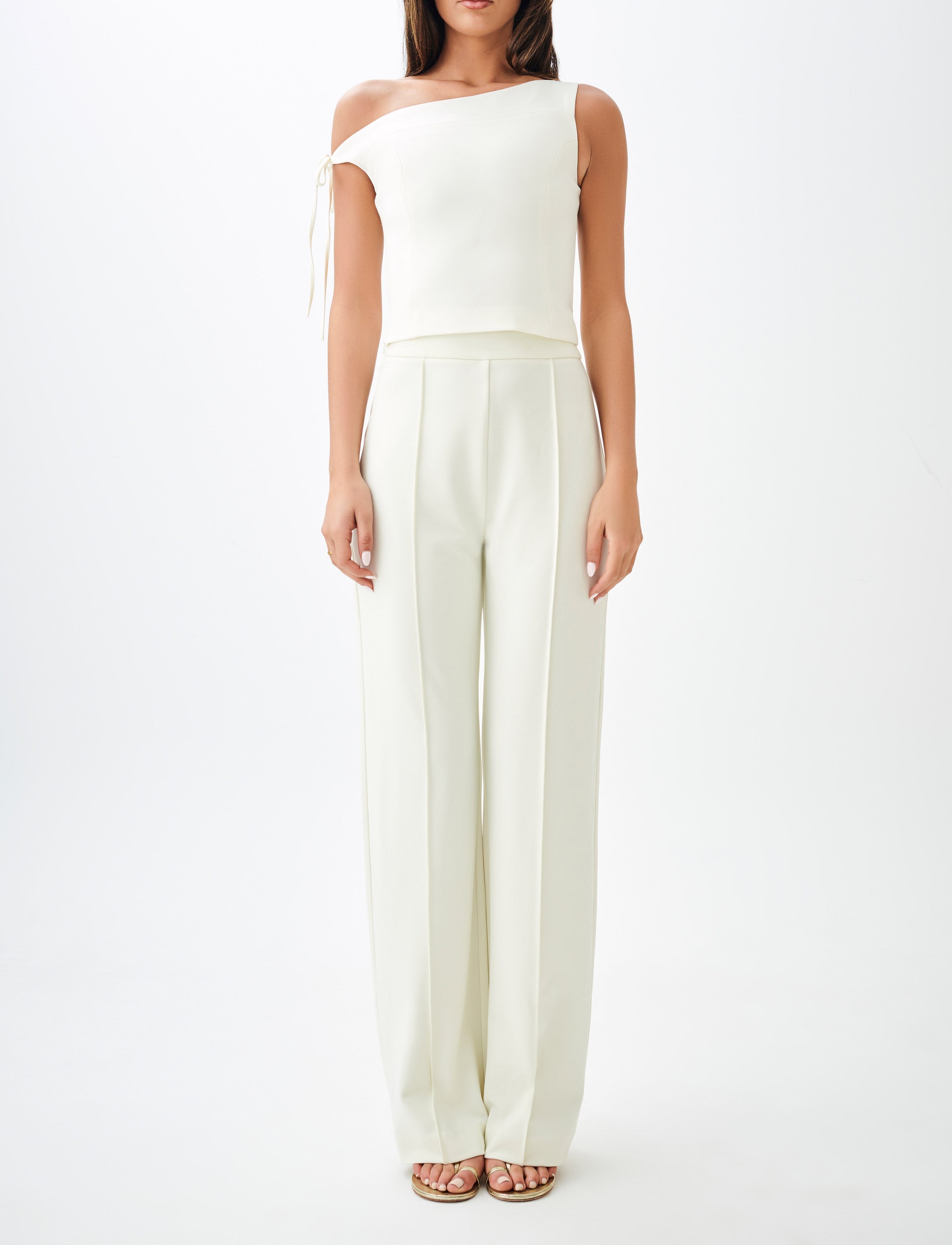 Ivory Suiting Off Shoulder Top