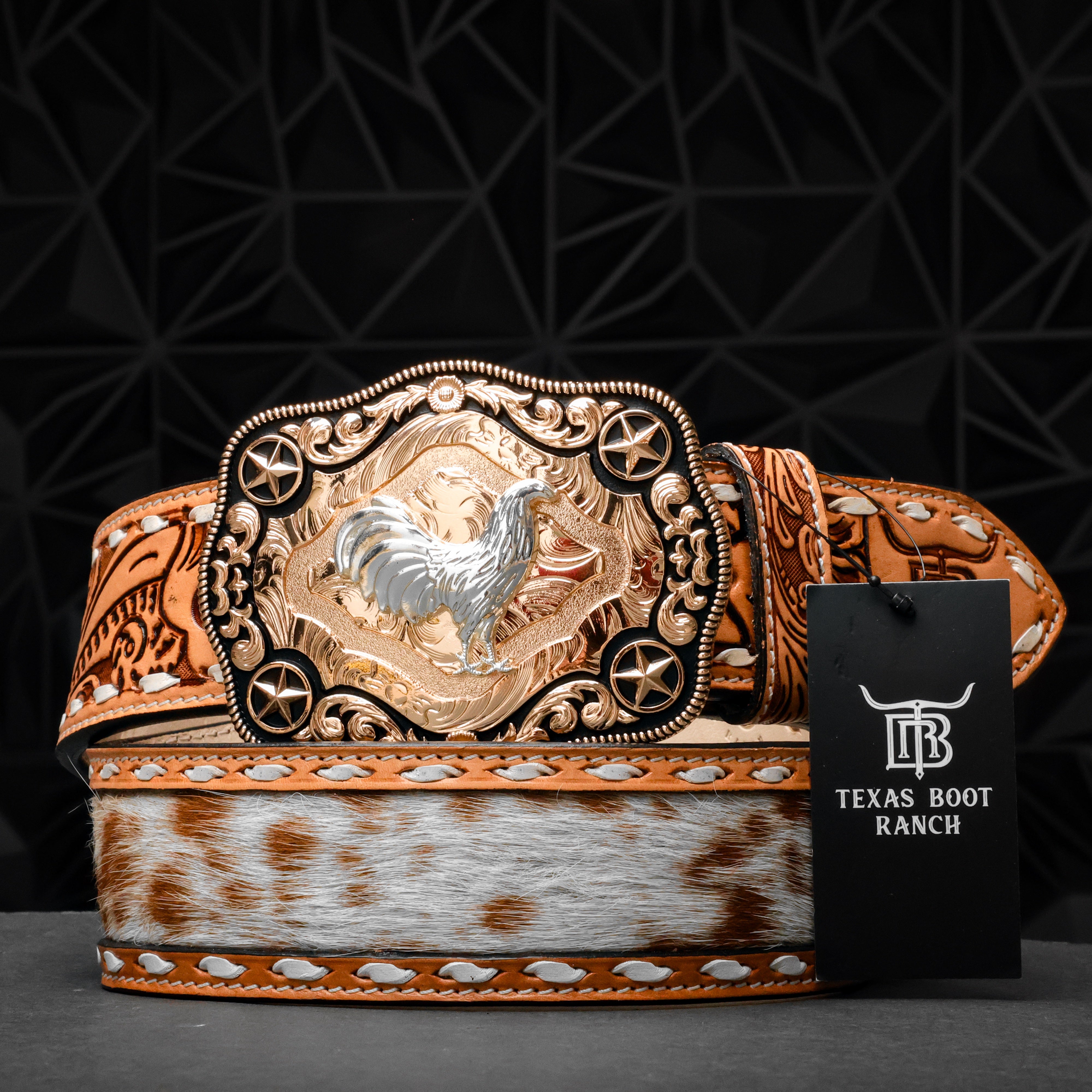 2 Inch Hand-Tooled Artesanal Genuine Cowhide Leather Belt