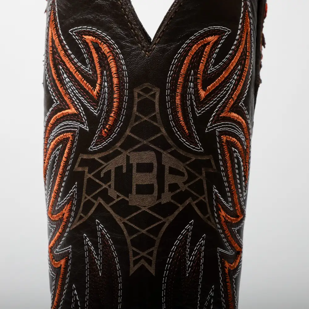 Cognac Python Leather Boots - Square Toe