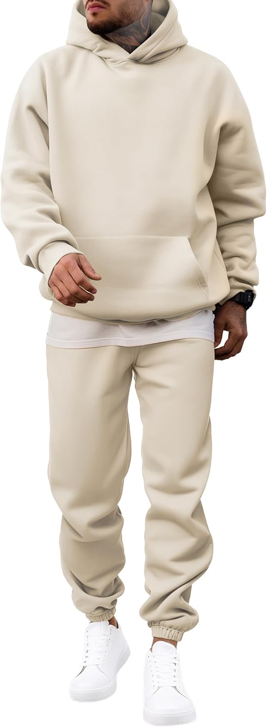 JMIERR Men's 2 Piece Outfits Hoodie Sweatshirt Tracksuit & Joggers Sweatpants Sweatsuit Set