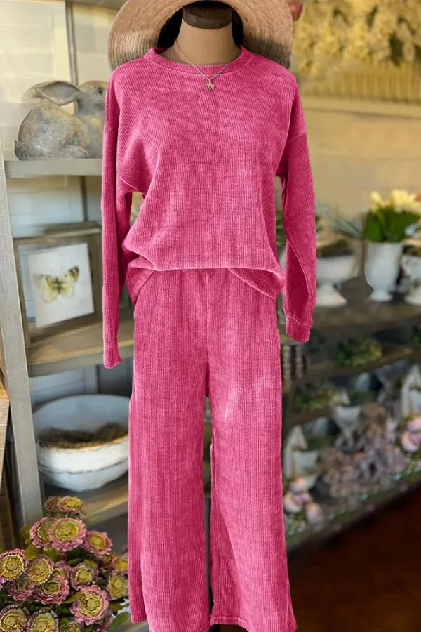 Chenille Long Sleeve Travel Set