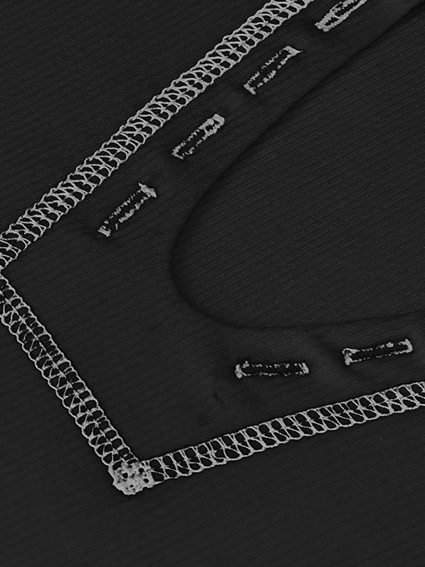 Split-Joint Cap Sleeve Skinny Deep V-Neck Vest Top