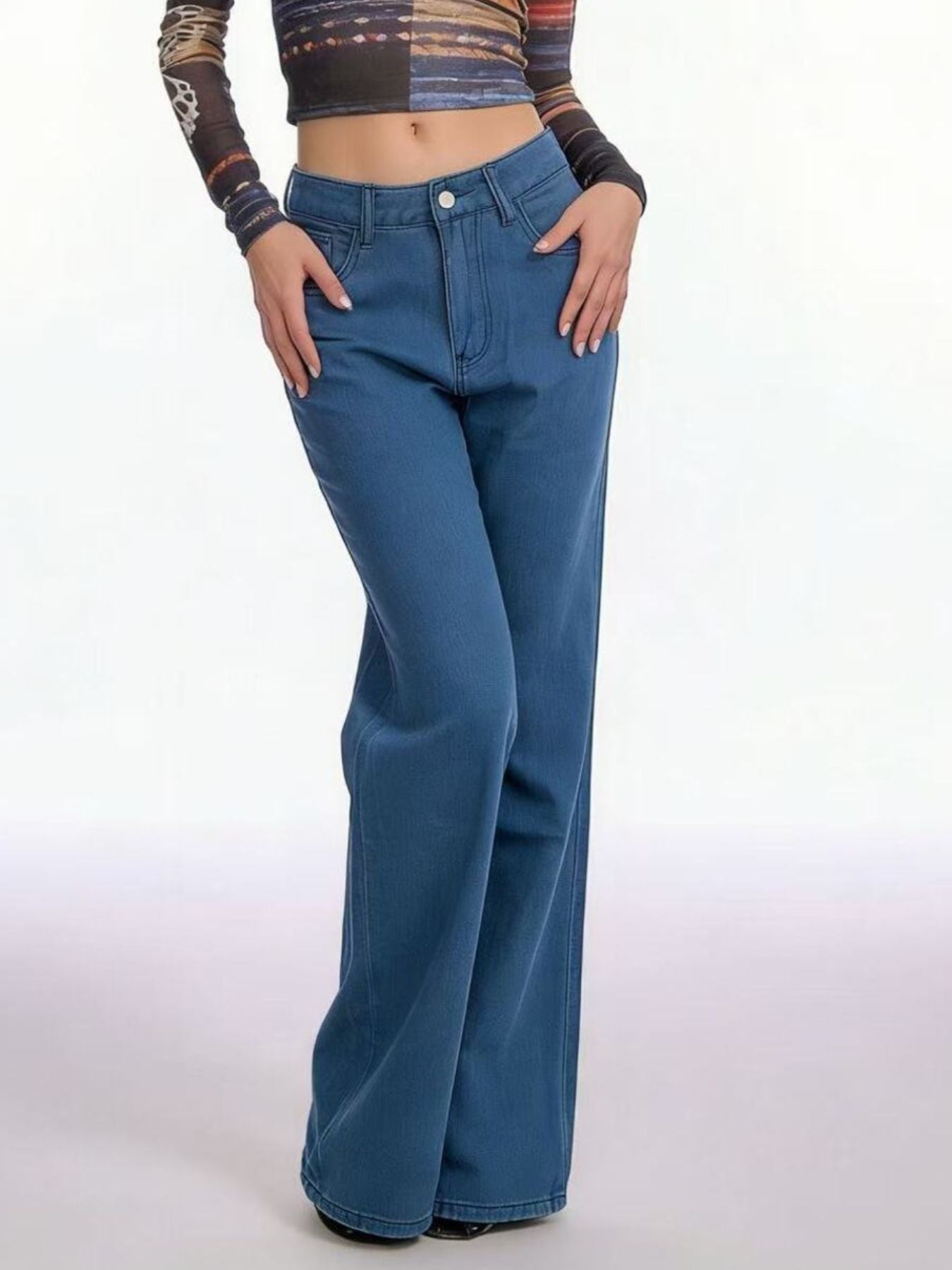 Butterfly Back Wide Leg Jeans