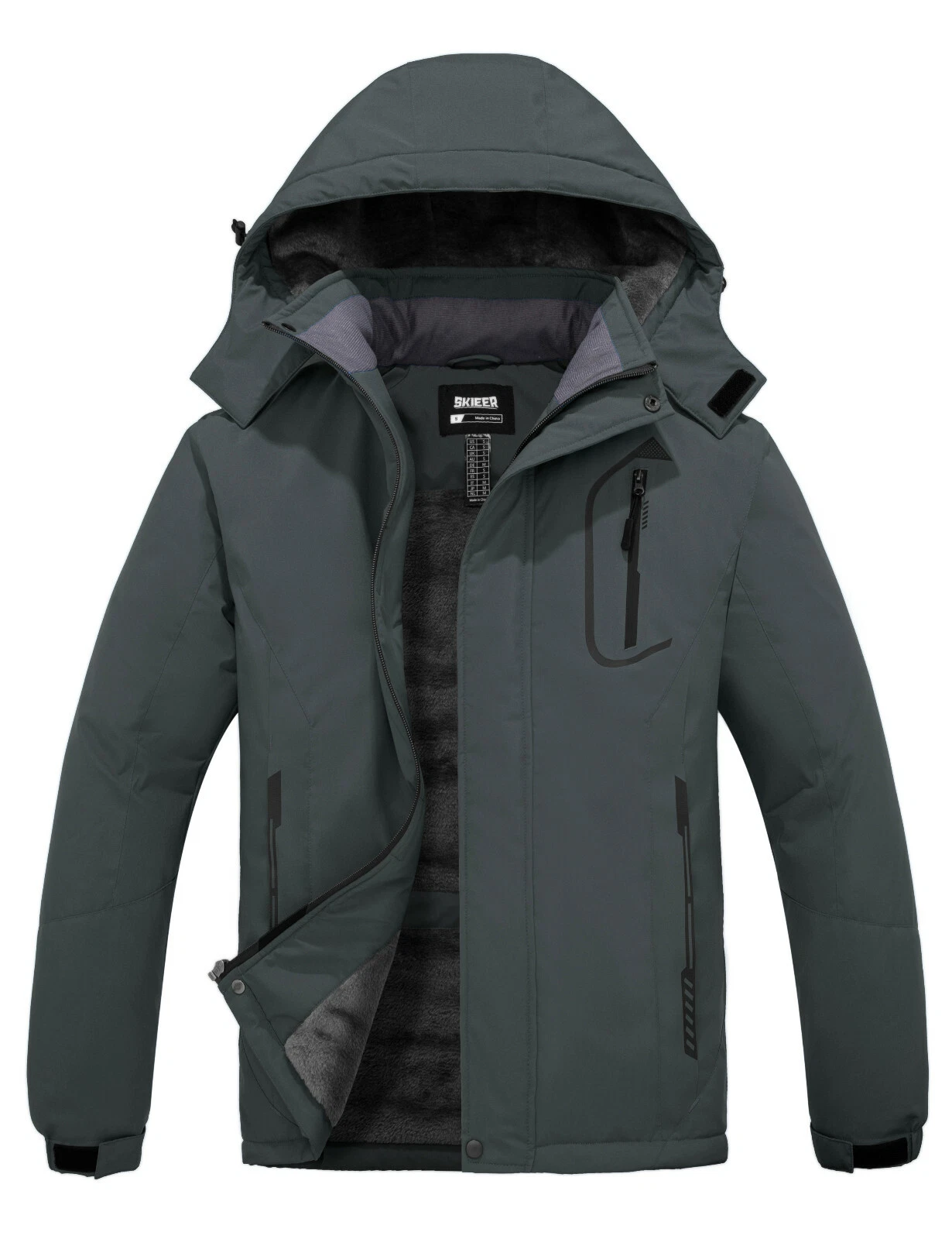 Skieer Men's Mountain Waterproof Ski Jacket Winter Rain Jacket Warm Snow Coat