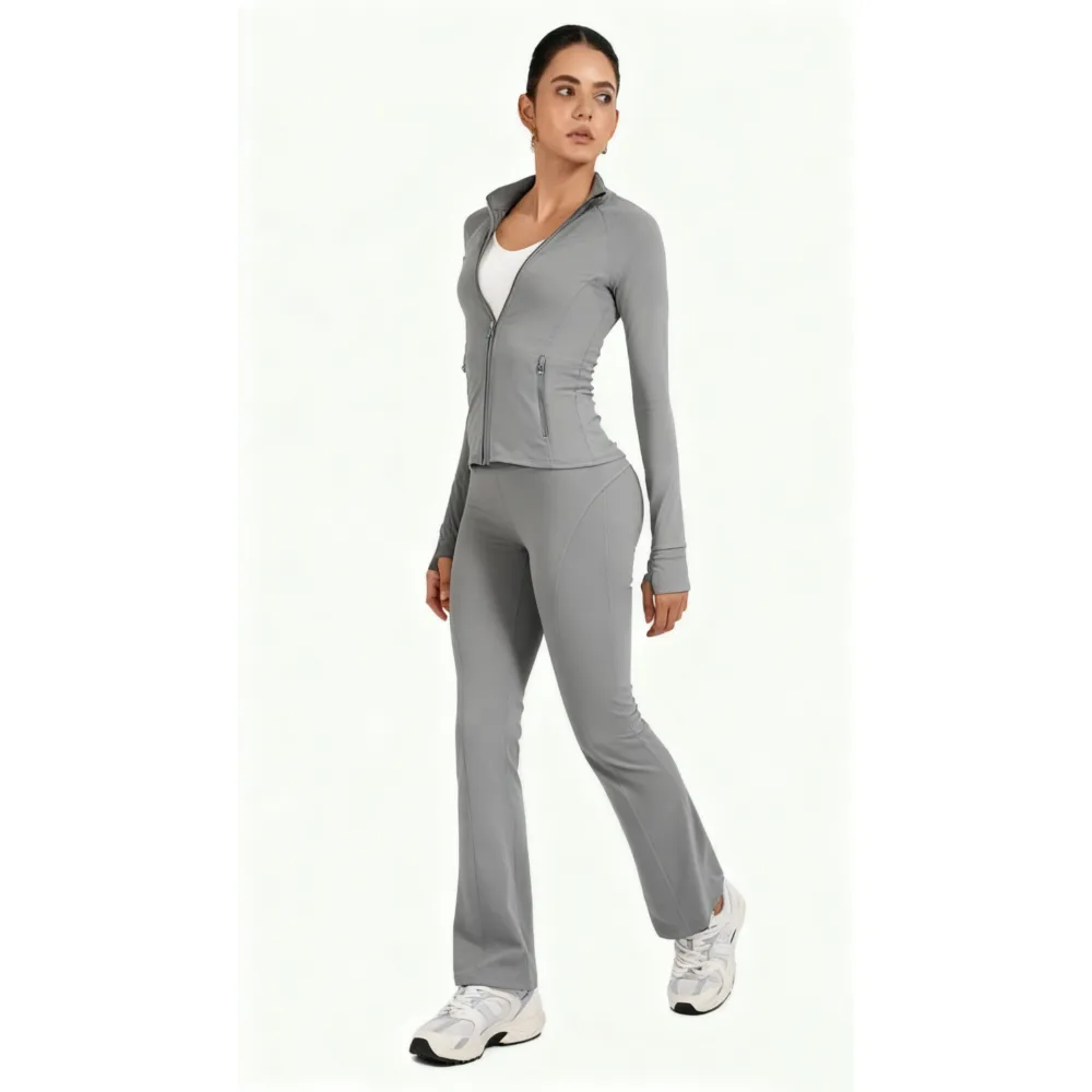 2PCS Slim-It BBL Jacket and Flare Leggings Daily Set