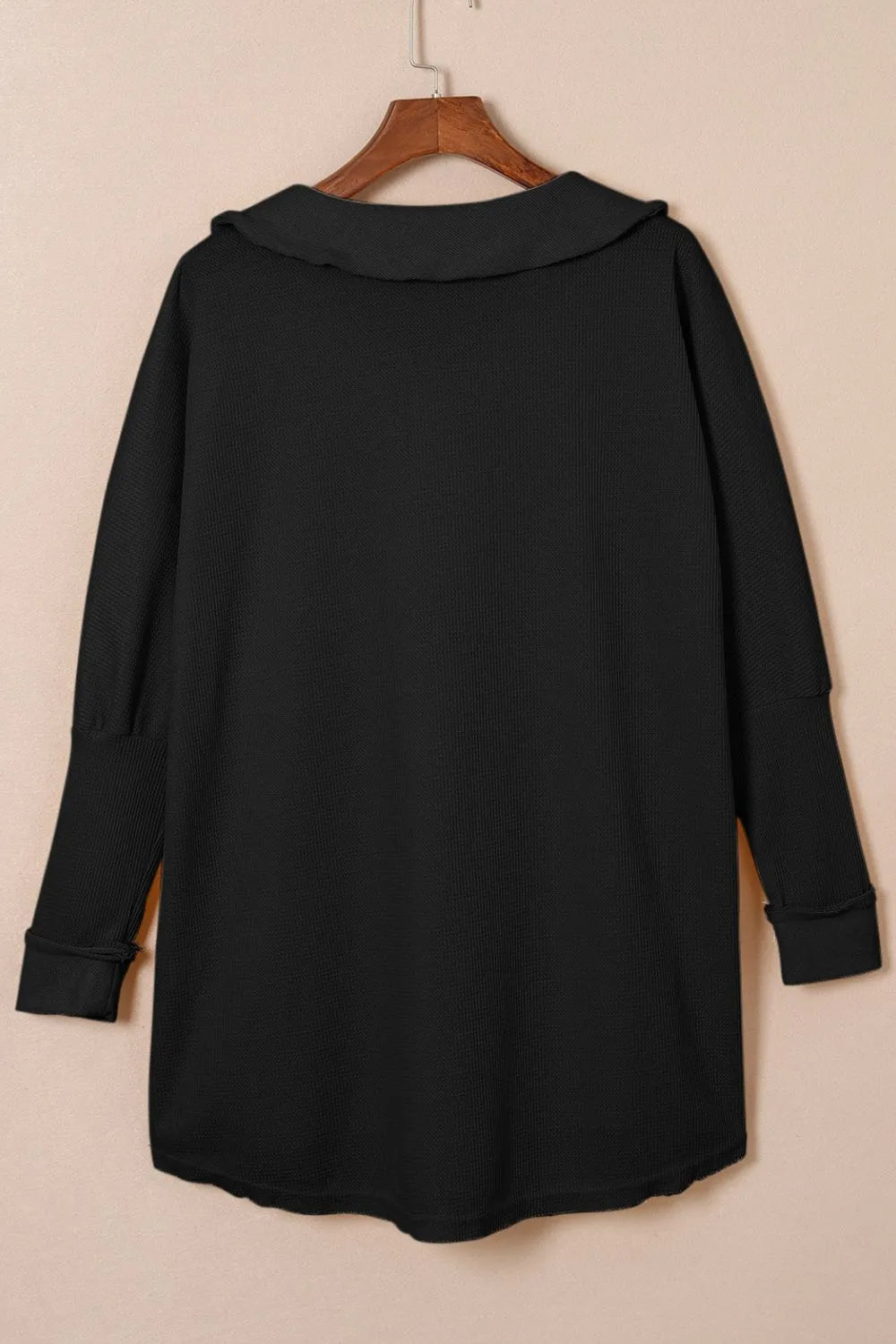 Waffle Knit Button Front Dress