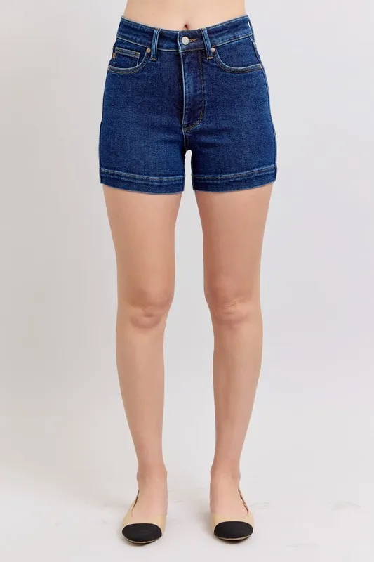 High Waist Tummy Control Denim Shorts