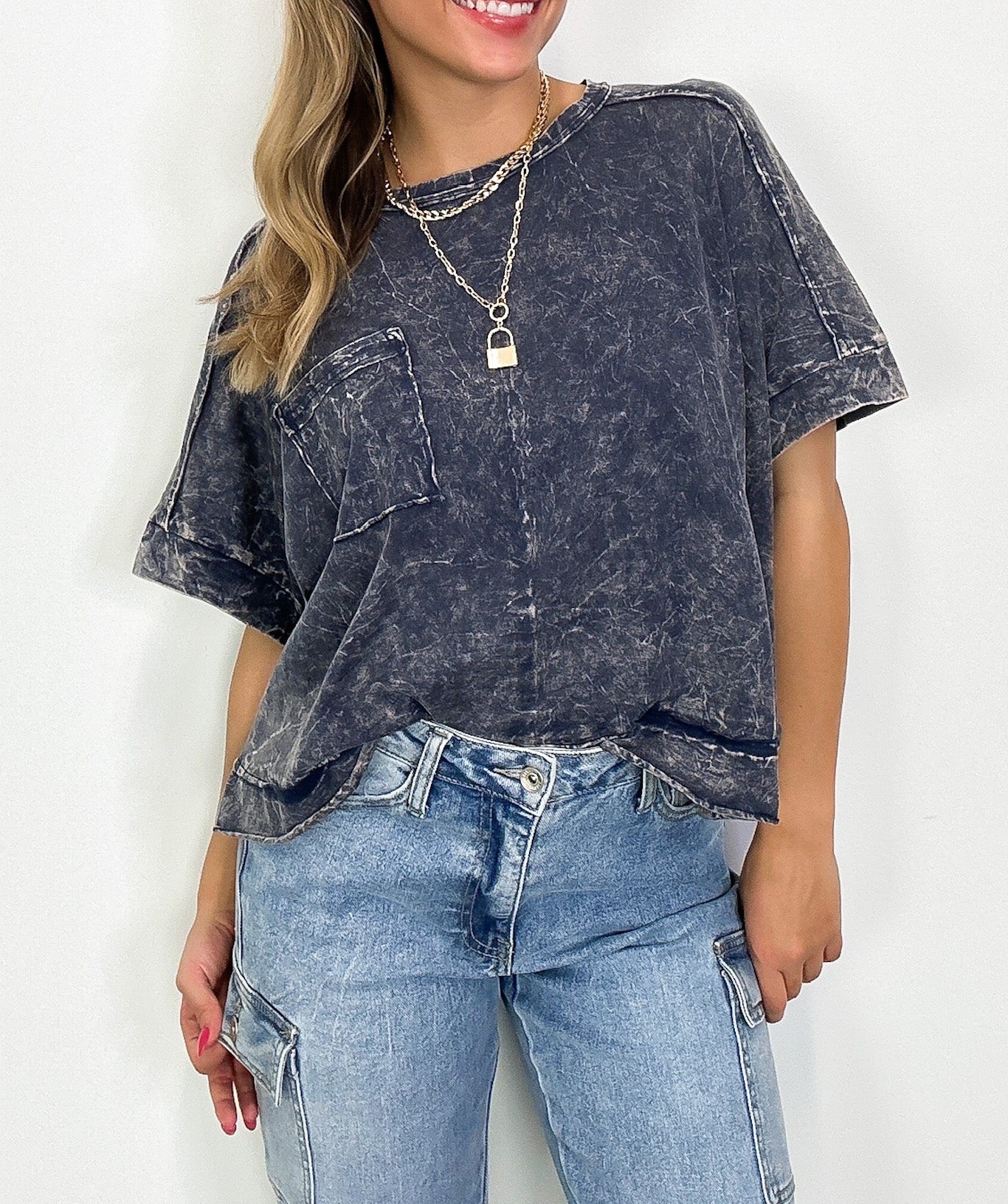 Vivid Aura Mineral Wash Oversized Tee