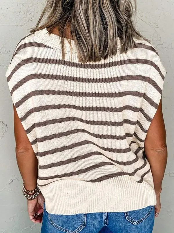​​Women's Striped Crew Neck Pullover (Just $3 Each!)