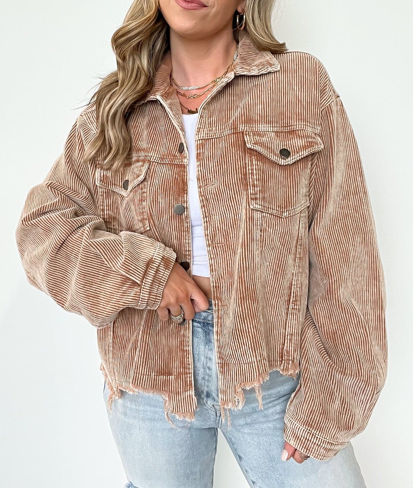 Mainstream Raw Edge Corduroy Jacket