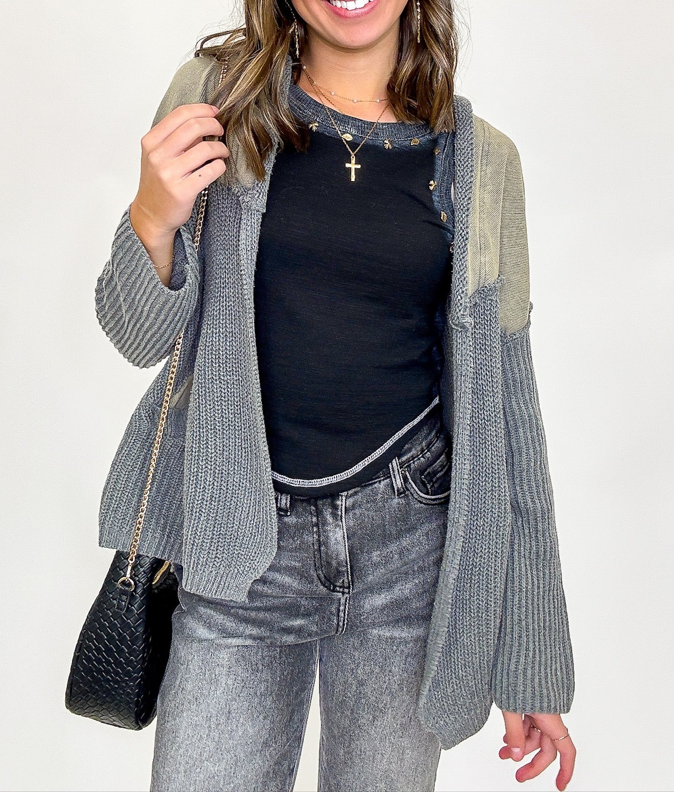 Knit Contrast Cardigan
