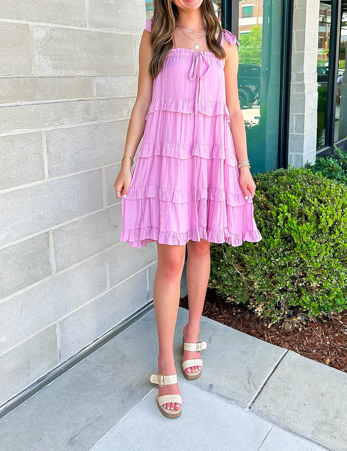 Exceptional Delight Ruffle Tiered Tie Strap Dress