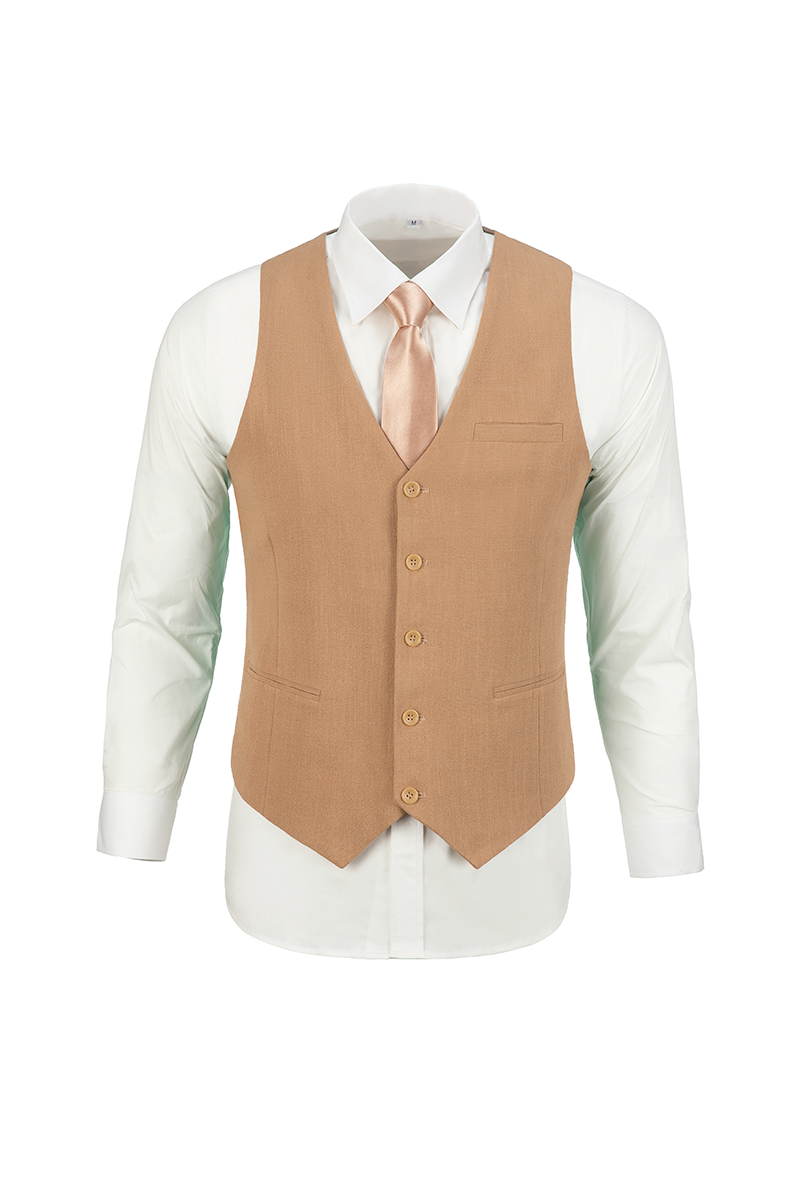 Men's Mixed Material Suit Vest