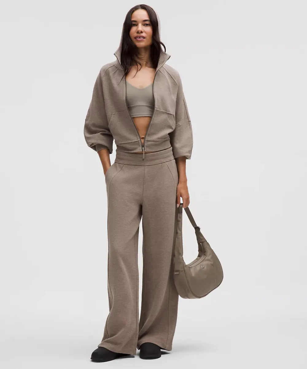 Women's Waffle Lounge Set – Hoodie & Wide-Leg Pant