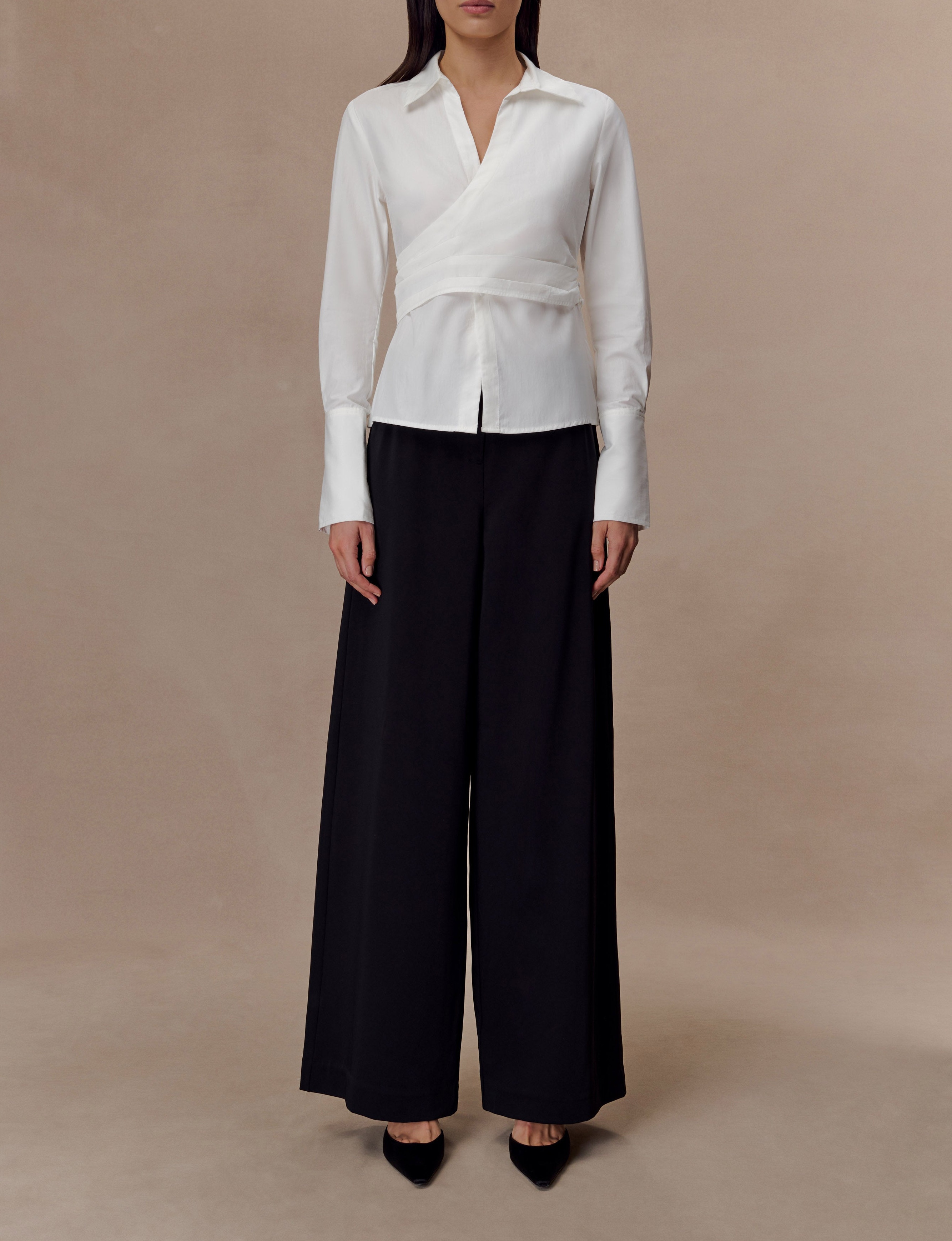 Black Wide Leg Suiting Trouser