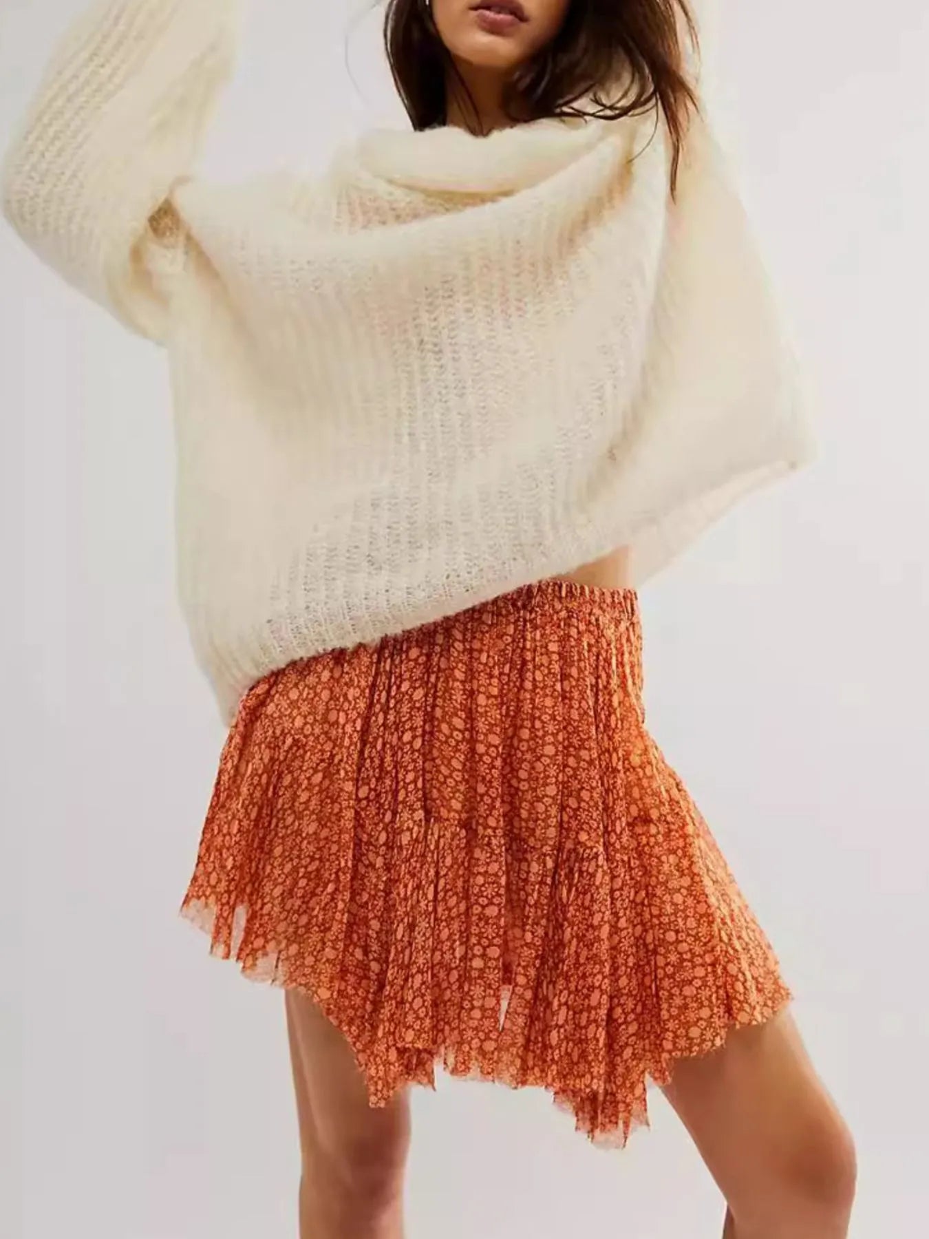 Floral Print Mini Skirt