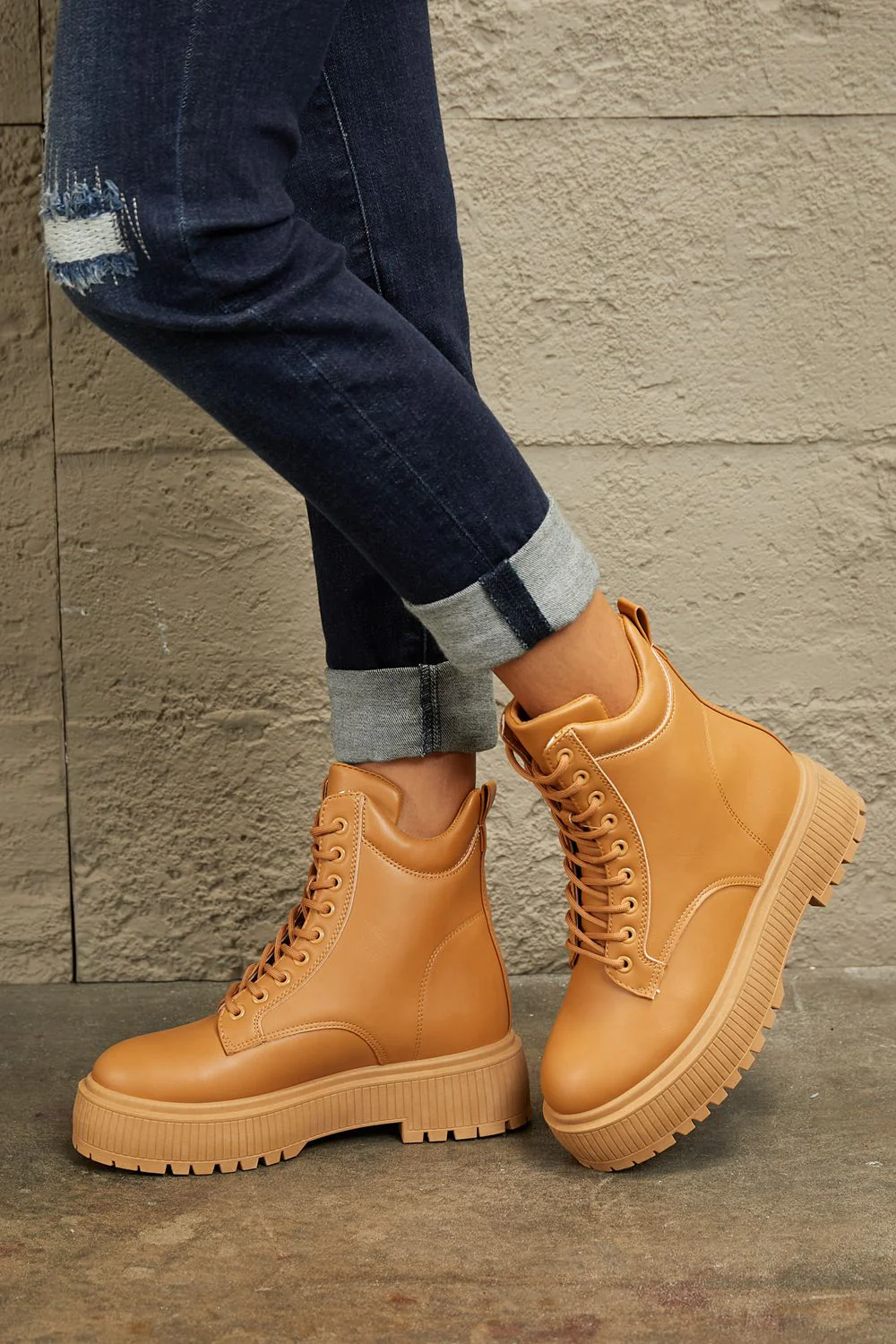 Woodland Wanderer Platform Combat Boots