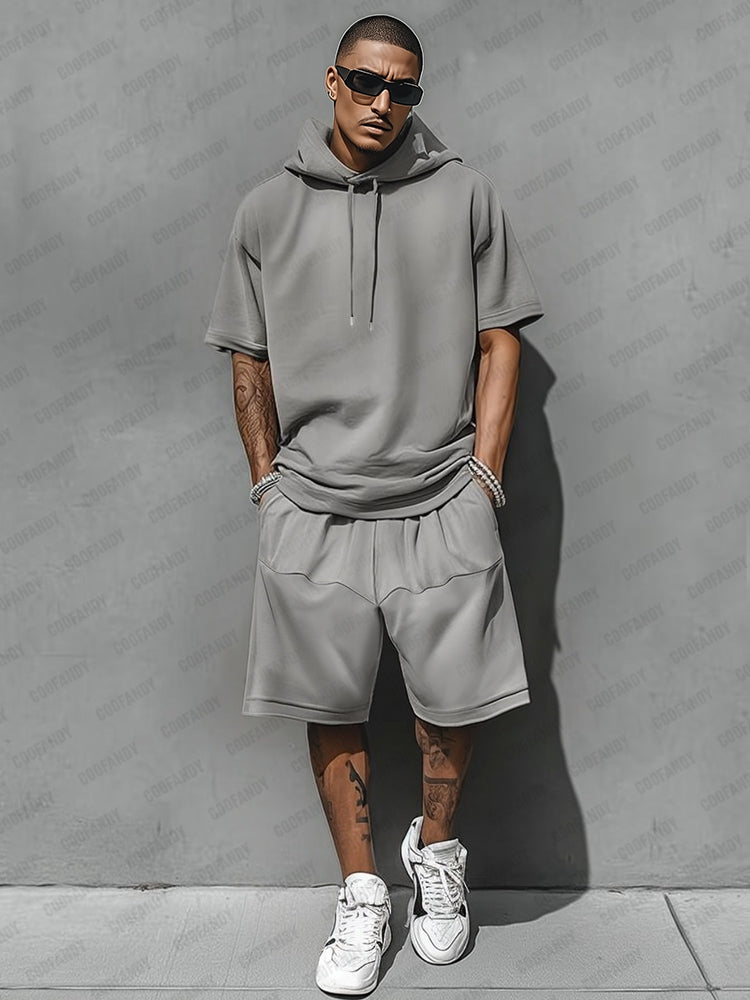 Casual Loose Fit Hooded Sports Set