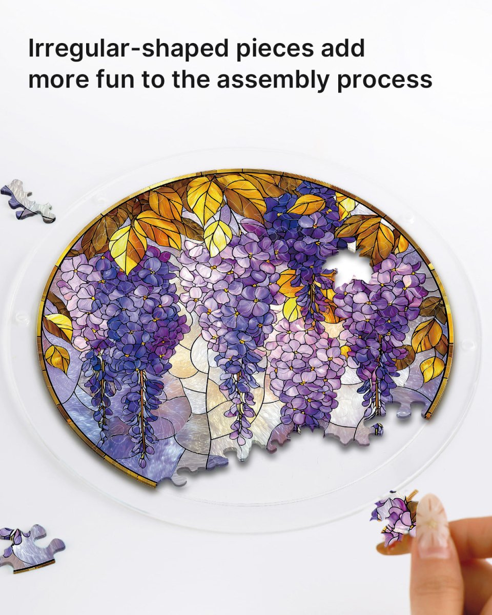 Acrylic Jigsaw Puzzle Suncatcher - Wisteria in Glasslight