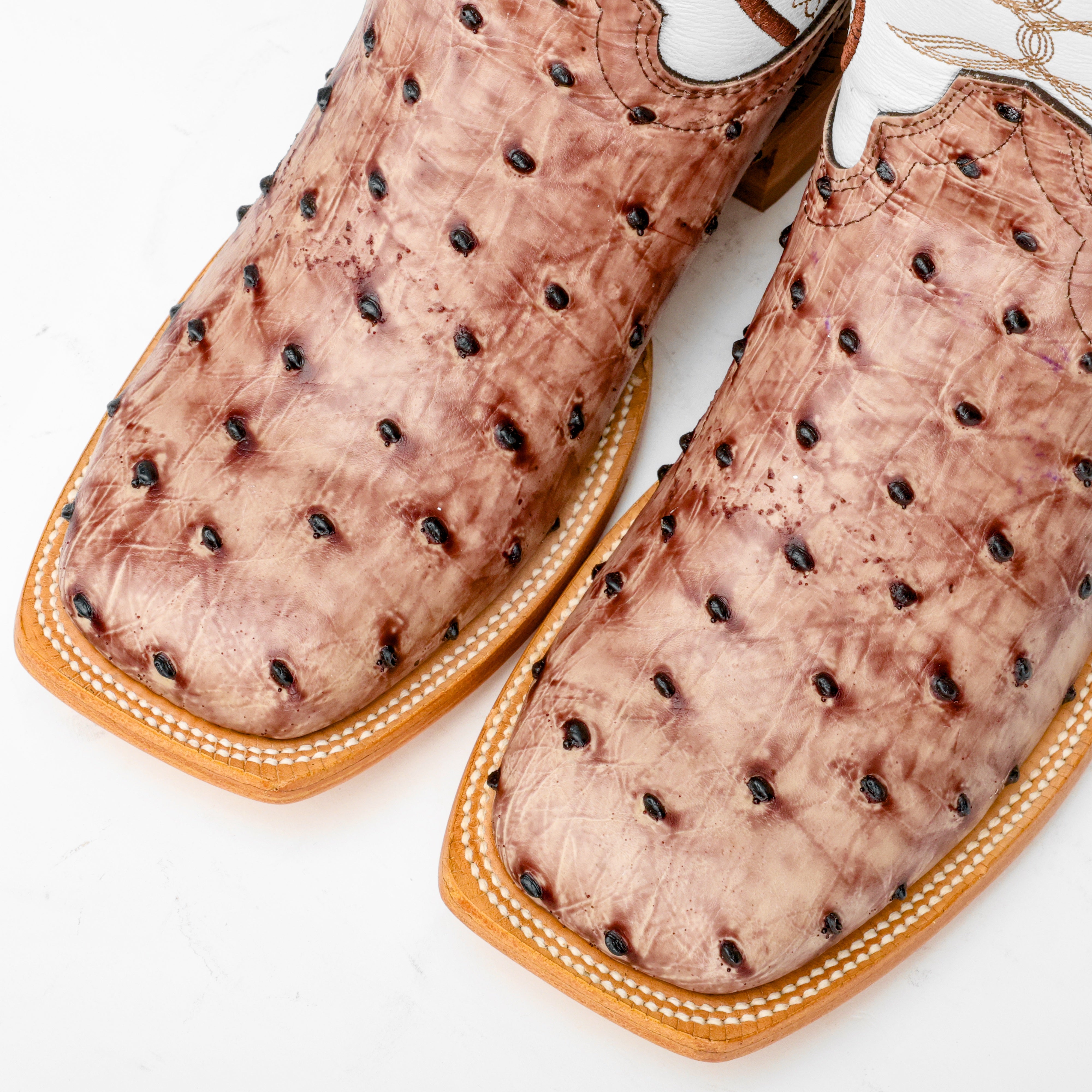 Orix Ostrich Leather Boots - Square Toe