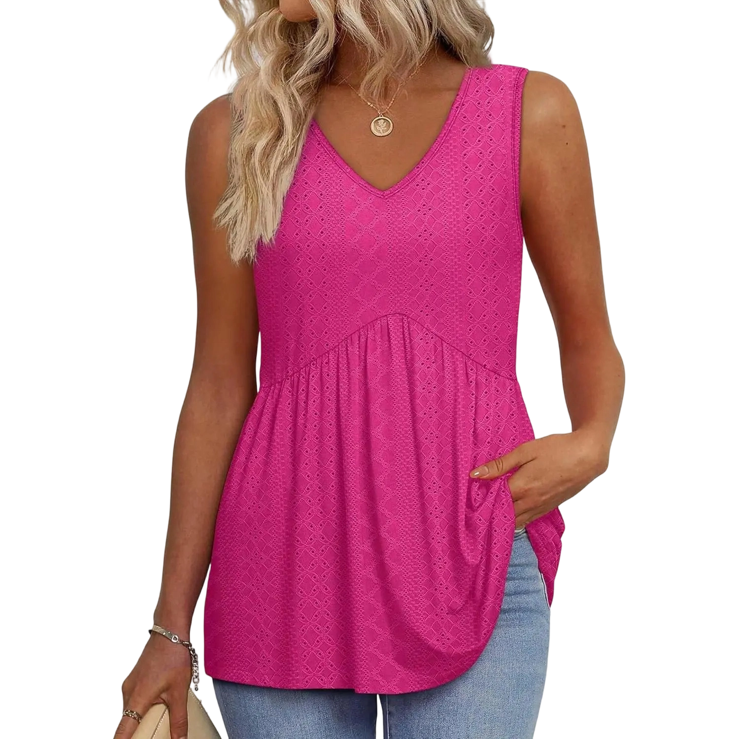 Women's Flowy Babydoll Peplum Tank Top