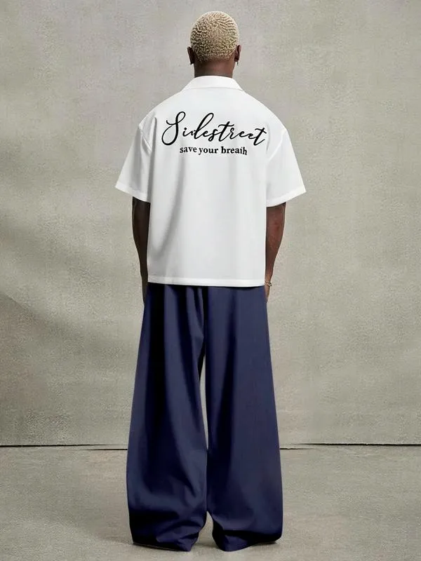 Casual Wide Leg Pants, Versatile Striped Loose Fit Straight Leg Trousers