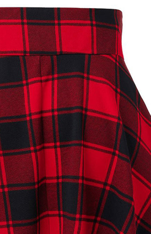 A-Line Plaid Print Mini Skirt