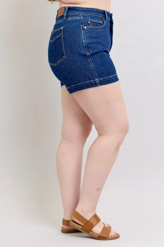 High Waist Tummy Control Denim Shorts