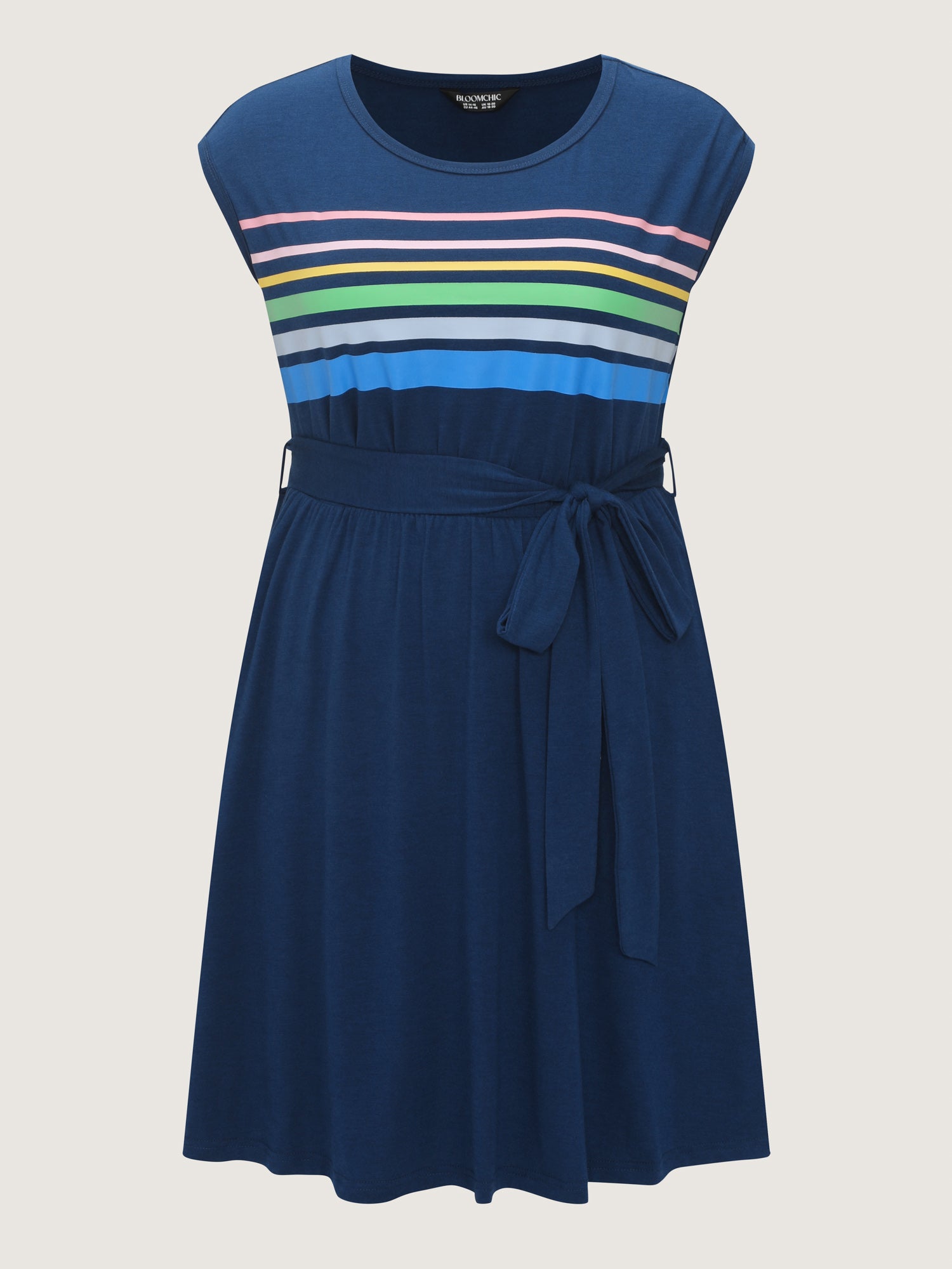 Supersoft Colorful Striped Print Mini Dress