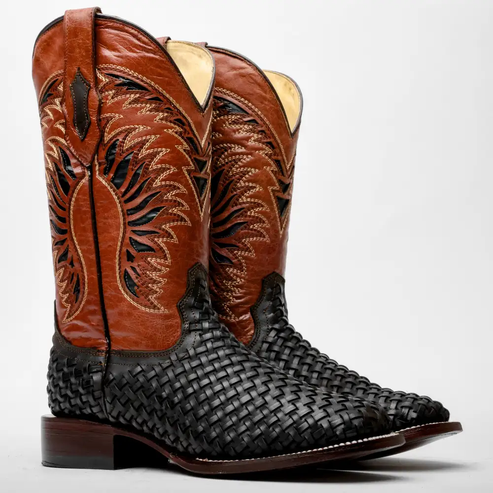 Mocha Brown Basketweave Boots