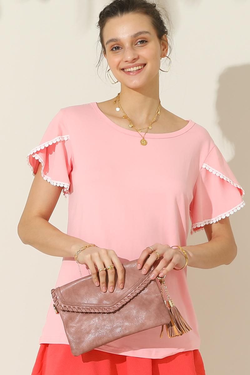 Double Layered Short Sleeve Casual Top
