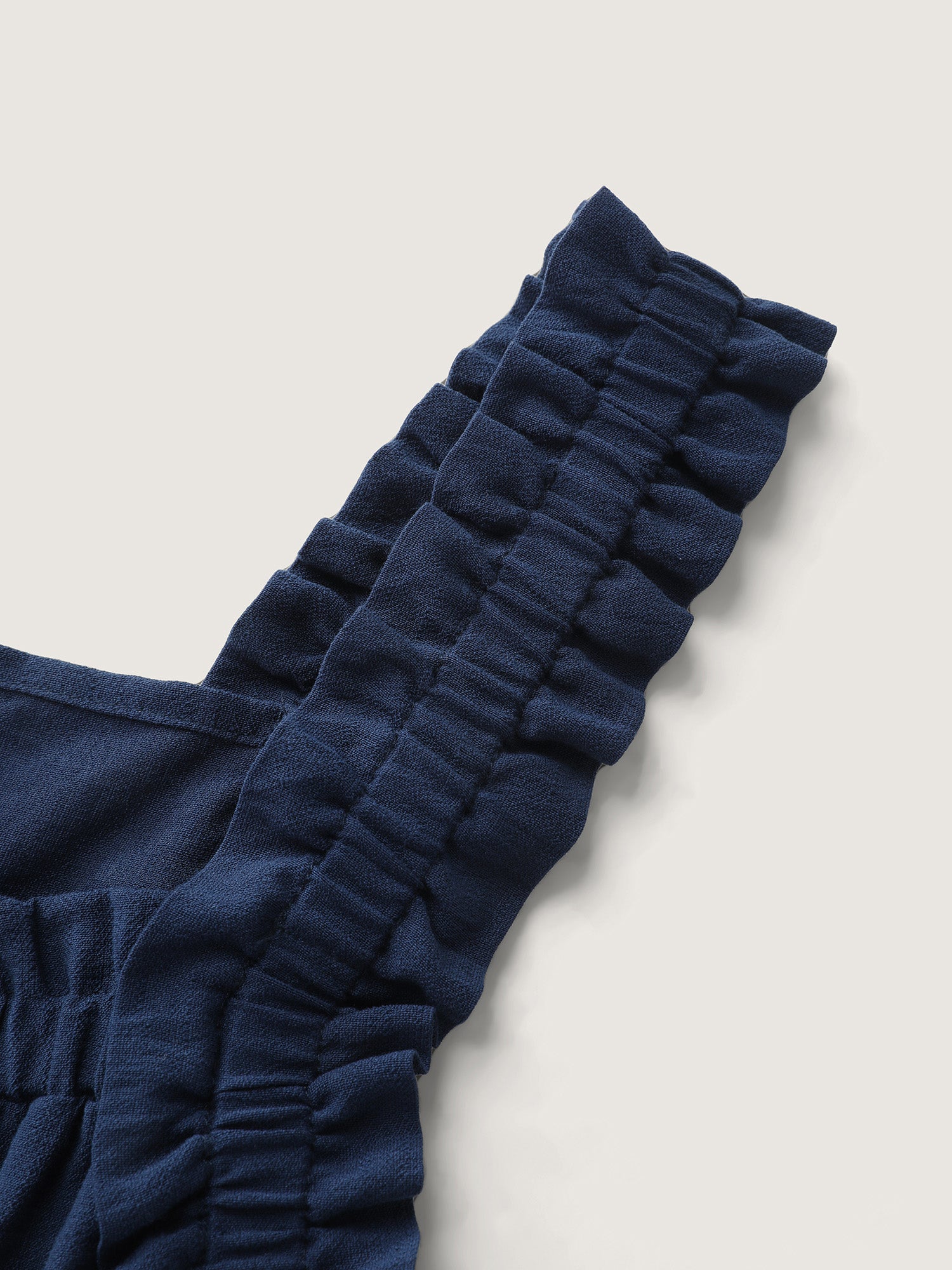 Shirred Wide-Straps Wide-Leg Jumpsuit