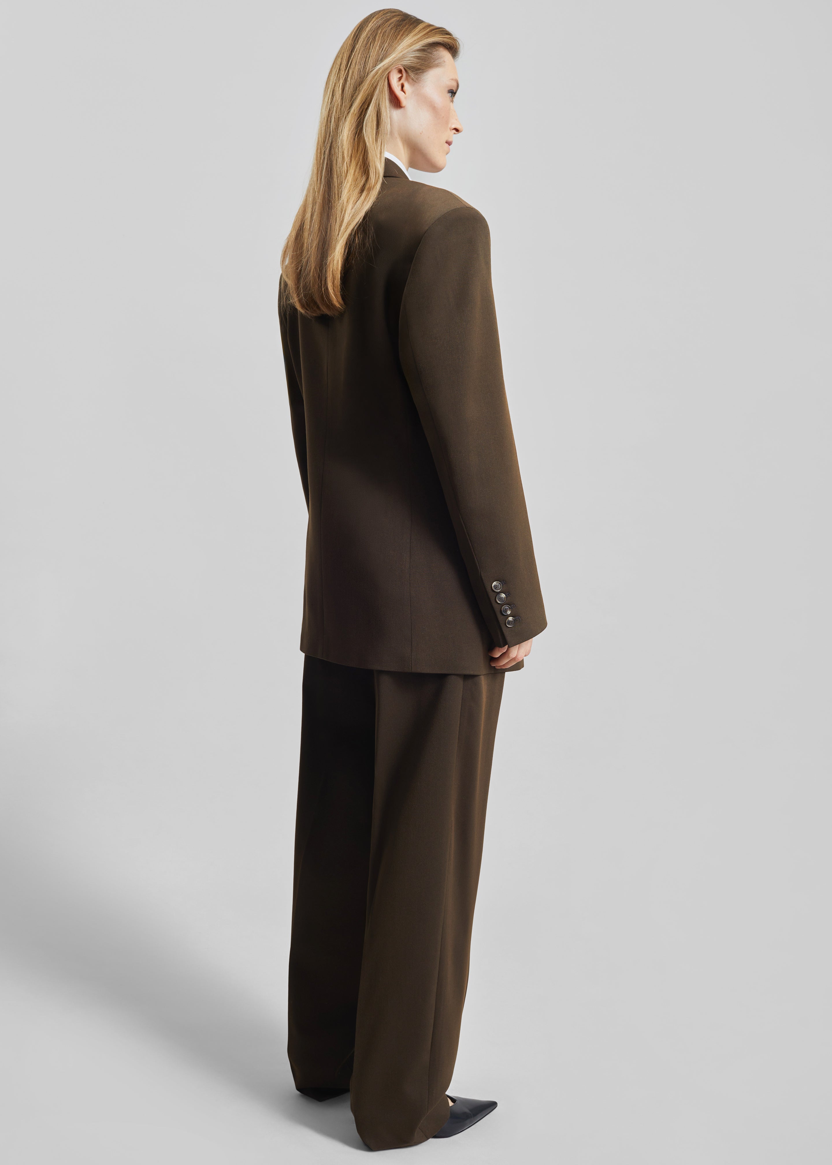 Vester Double-Breasted Blazer - Brown