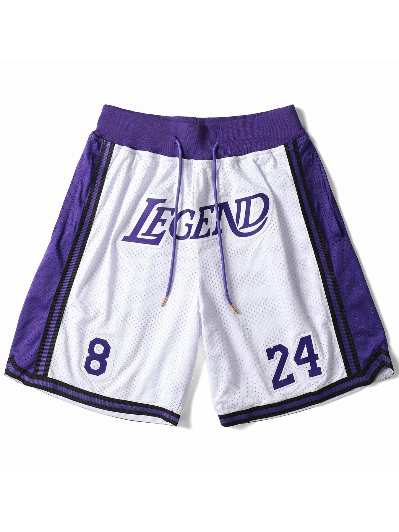 Men's Regular Fit Letter & Number Print Drawstring Waist Jersey Basketball Shorts