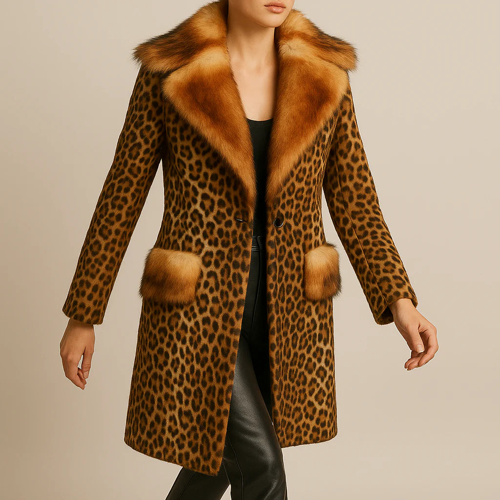 Regal Leopard Couture Coat