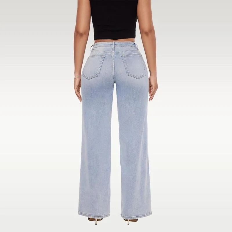 Jeans for Women Mid-Low Rise Stretch Baggy