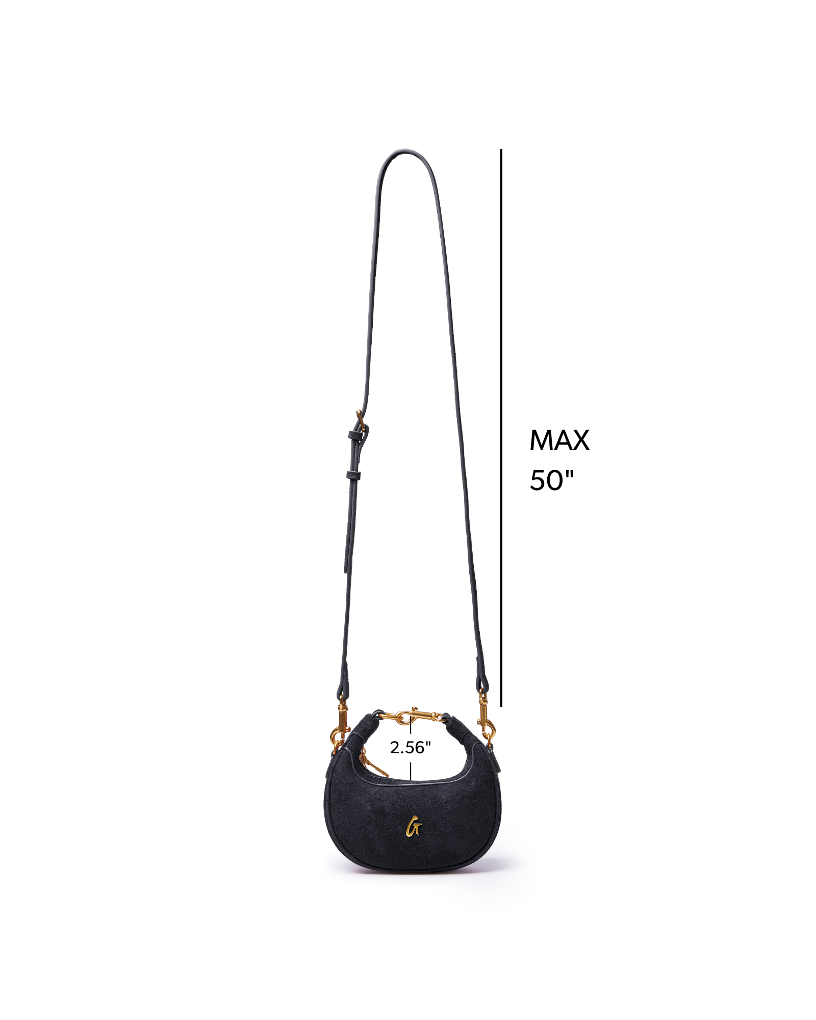 NANO SUEDE HOBO BAG - BLACK