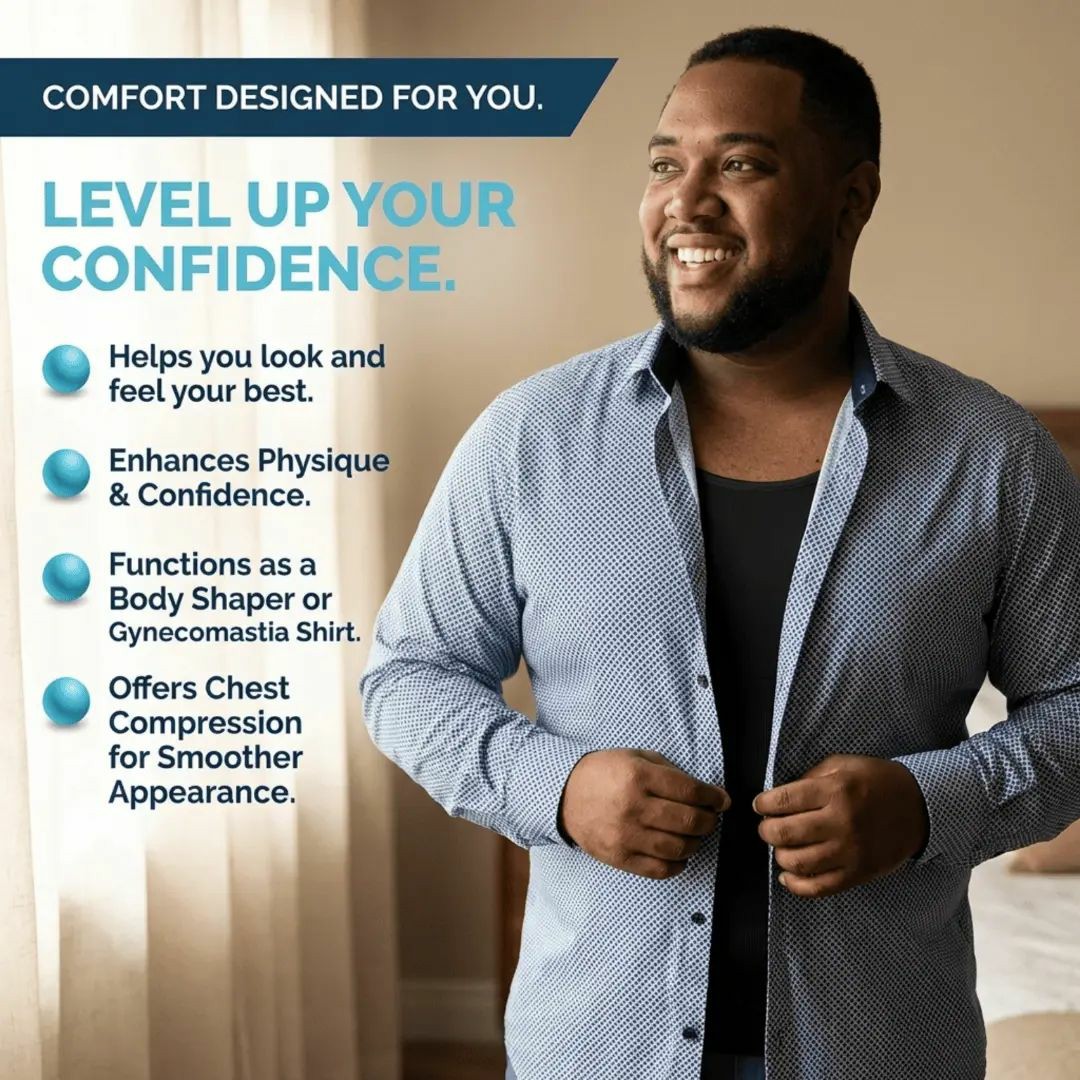 Men’s Compression Shapewear Shirt (Tall Fit) – Tummy Control Slimming Undershirt | Seamless Body Shaper for Gym & Daily Wear Menswear