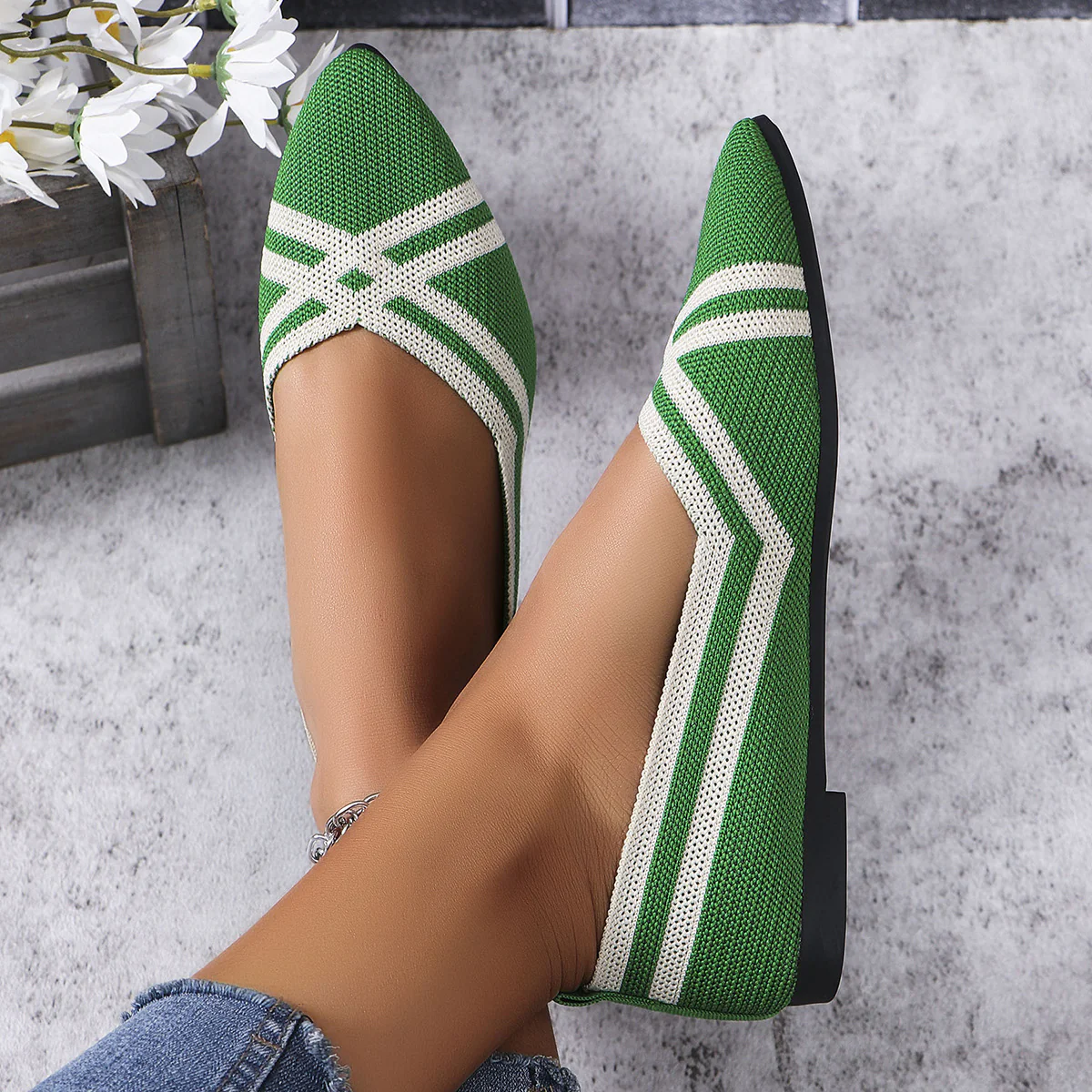 Point Toe Flats Slip-Ons (multiple color options)