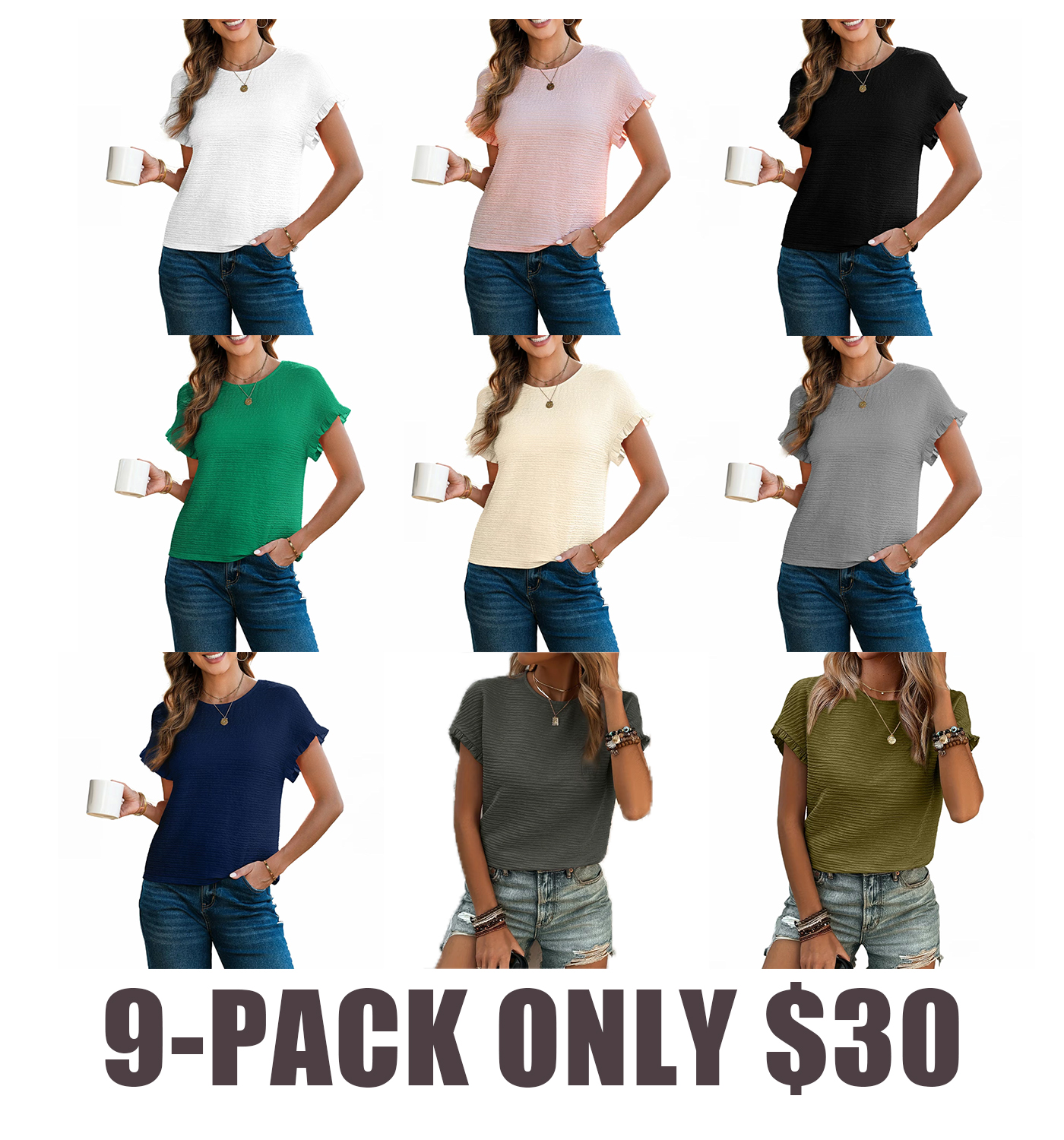 Chic Ruffle Sleeve Summer Blouse – Perfect for Work & Casual Days!