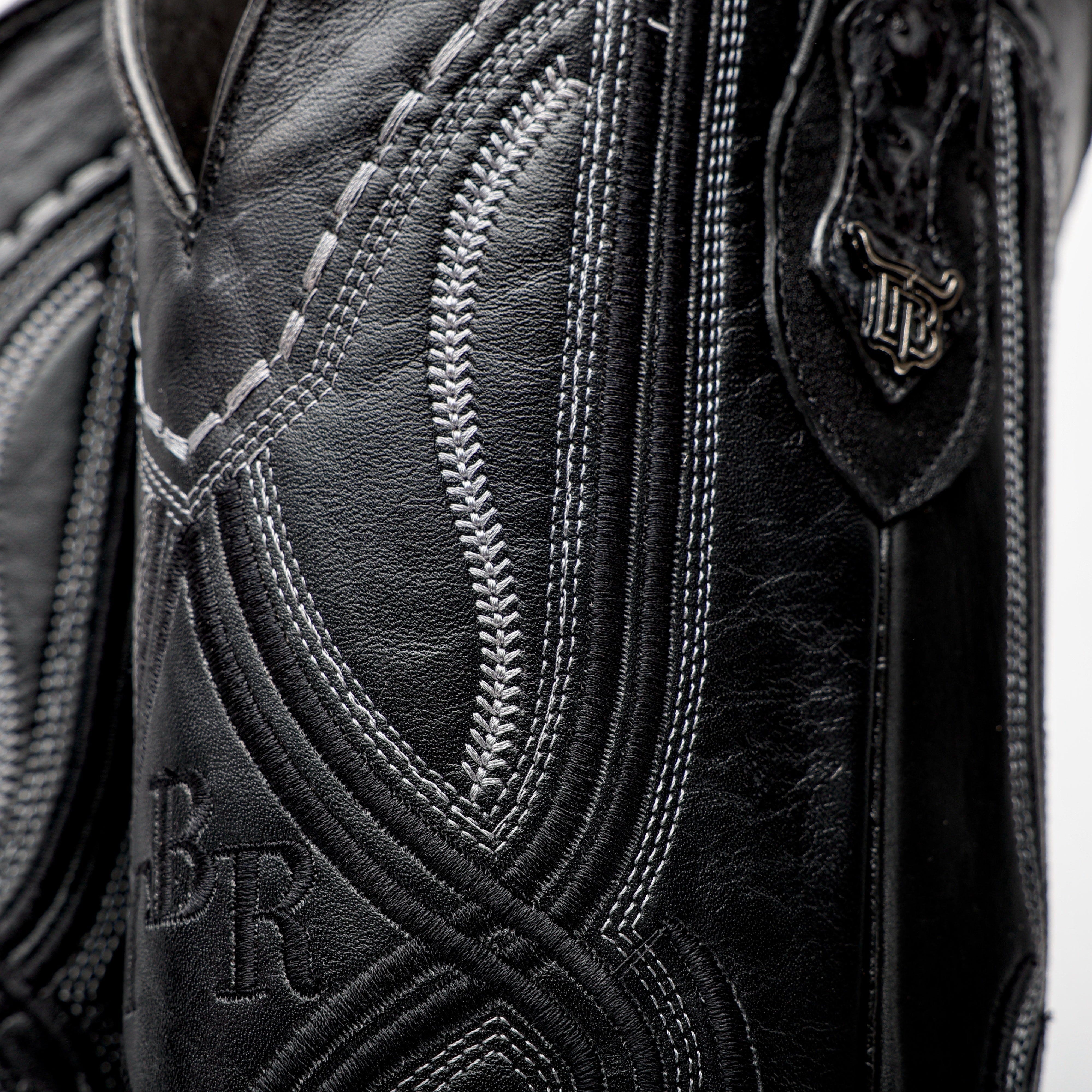 Grey Ostrich Leather Boots - Square Toe