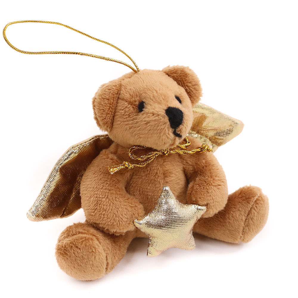 Christmas Golden Angel Bear 4inch Ornament
